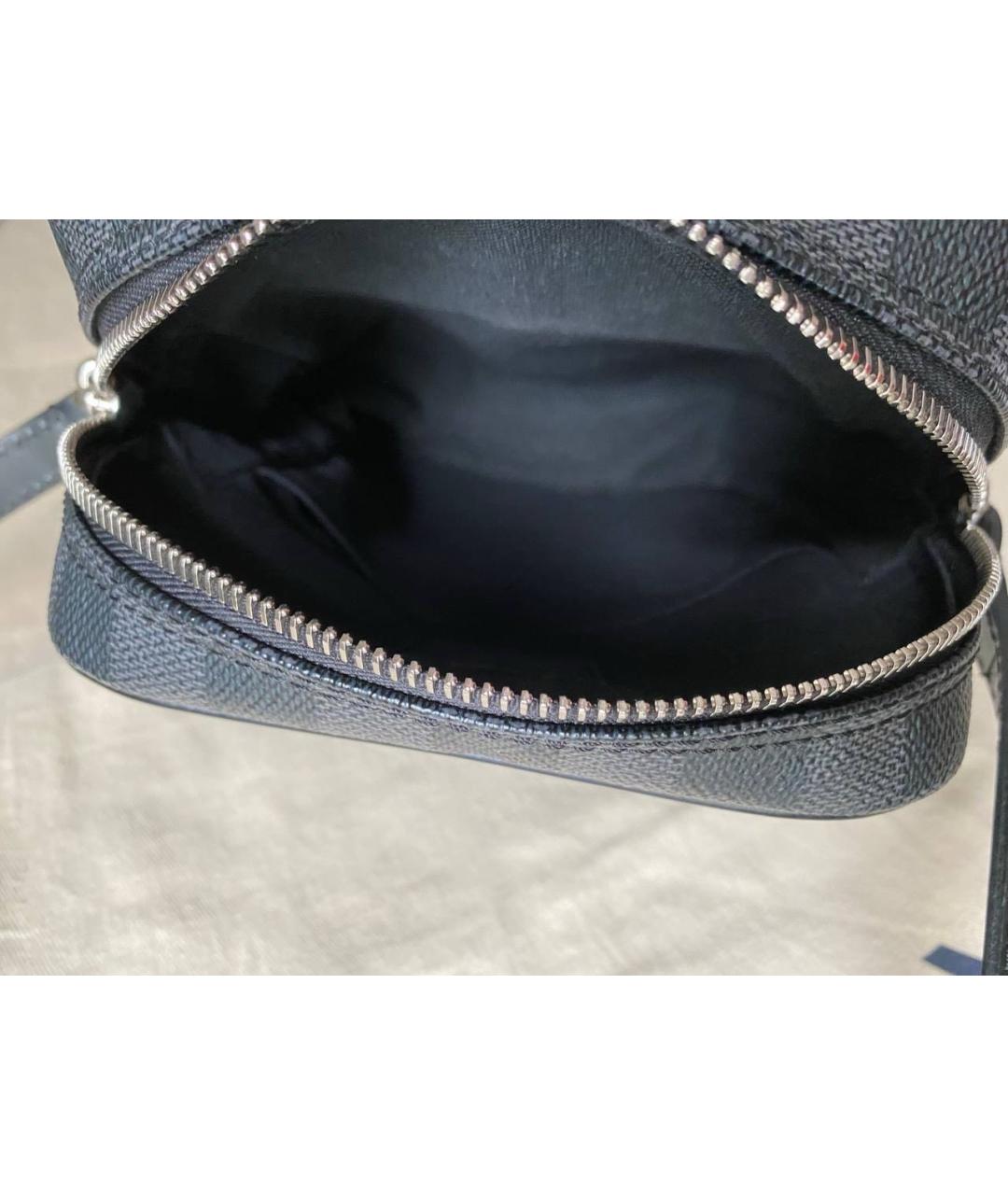 LOUIS VUITTON Черная кожаная сумка на плечо, фото 4