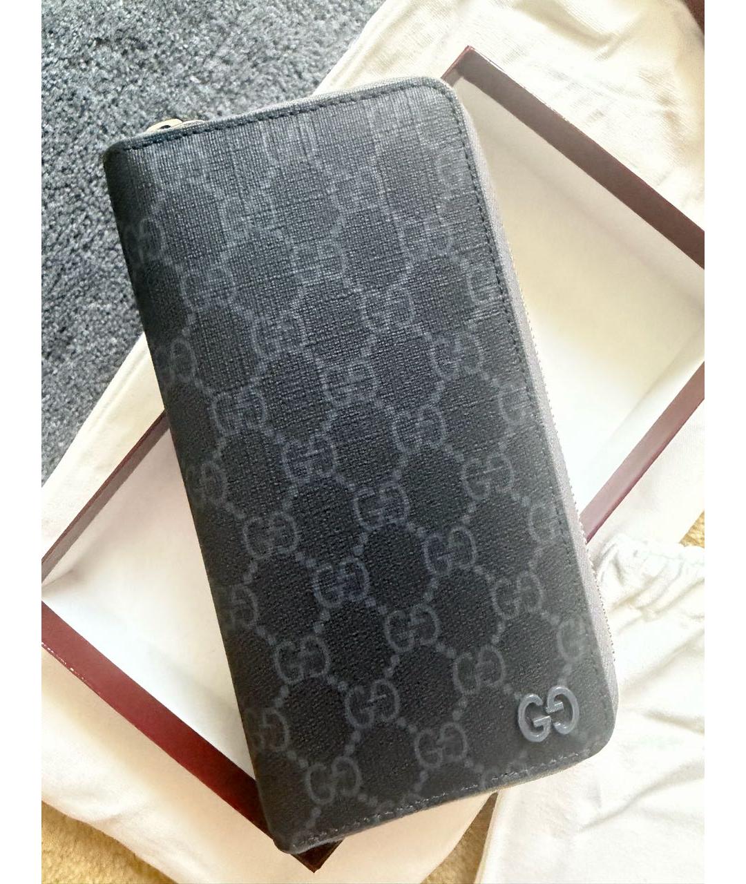 GUCCI Черный кожаный кошелек, фото 5