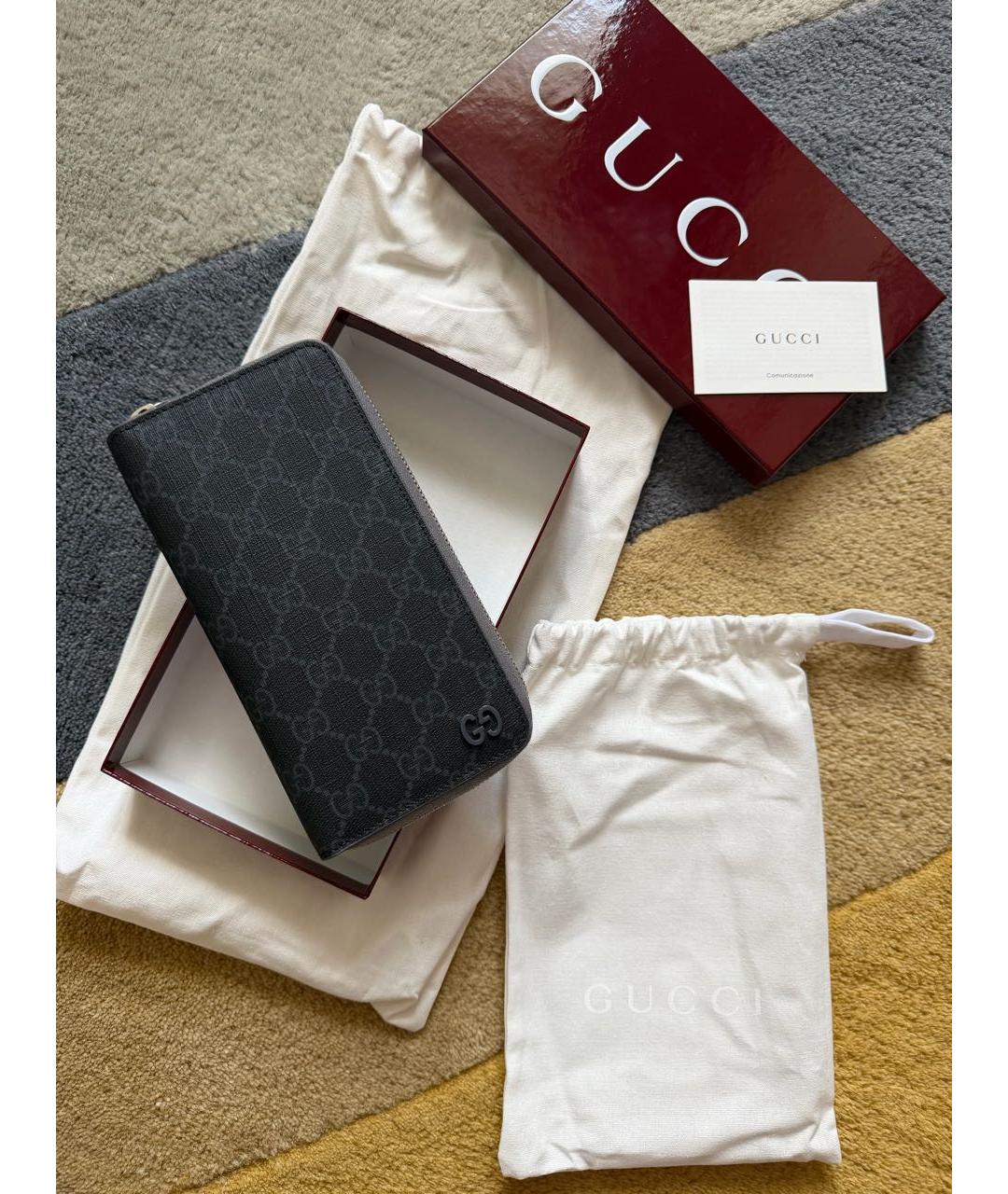 GUCCI Черный кожаный кошелек, фото 2