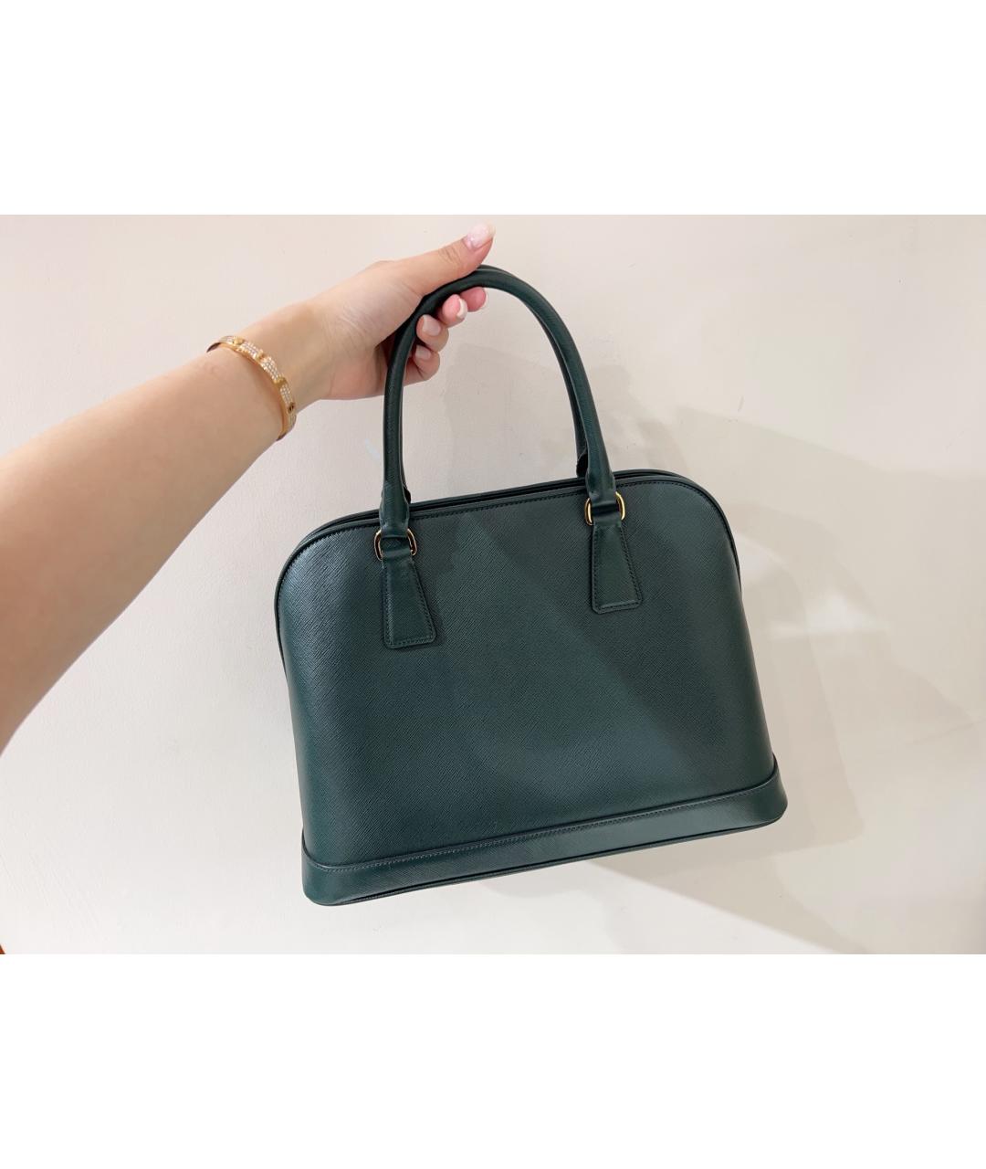 PRADA Зеленая кожаная сумка тоут, фото 2