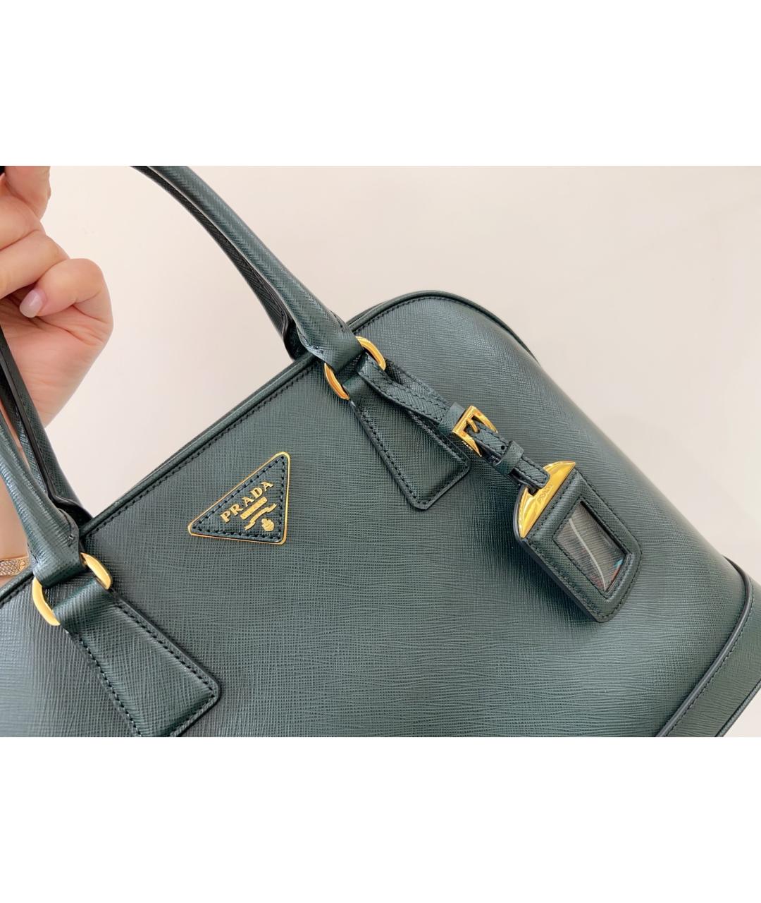 PRADA Зеленая кожаная сумка тоут, фото 7