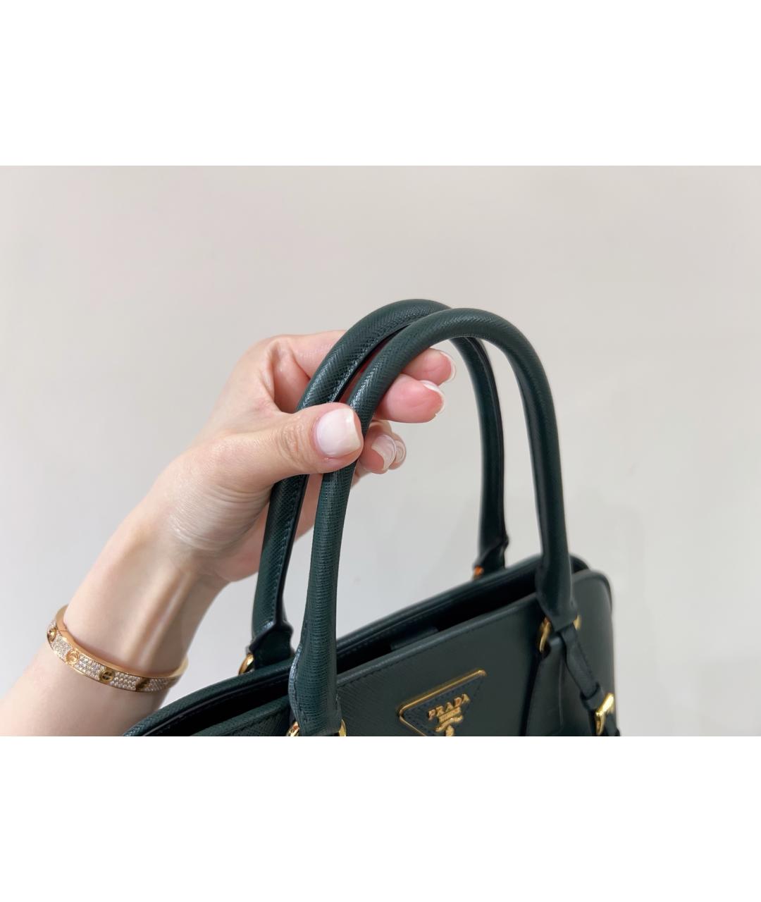 PRADA Зеленая кожаная сумка тоут, фото 3