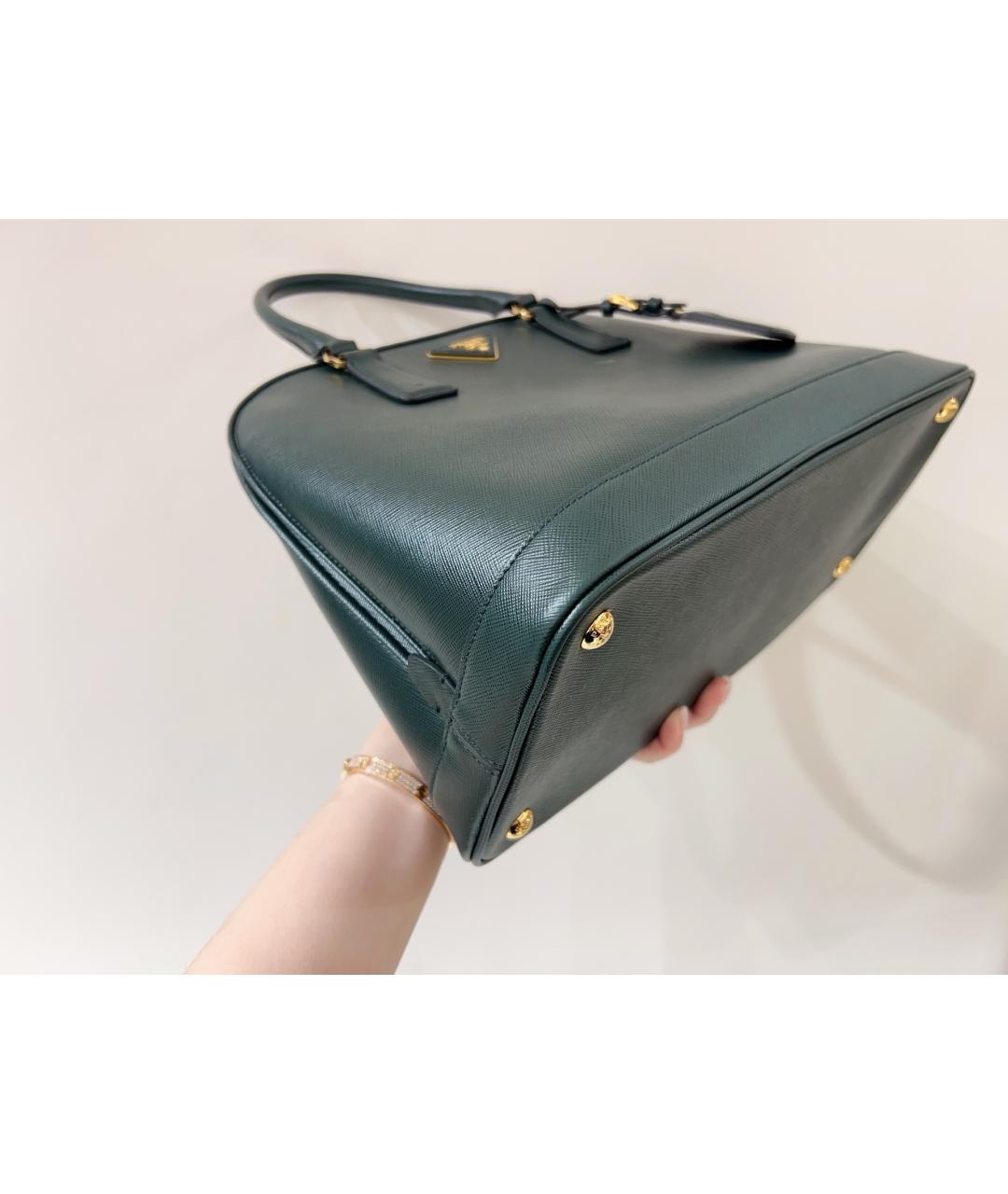 PRADA Зеленая кожаная сумка тоут, фото 5
