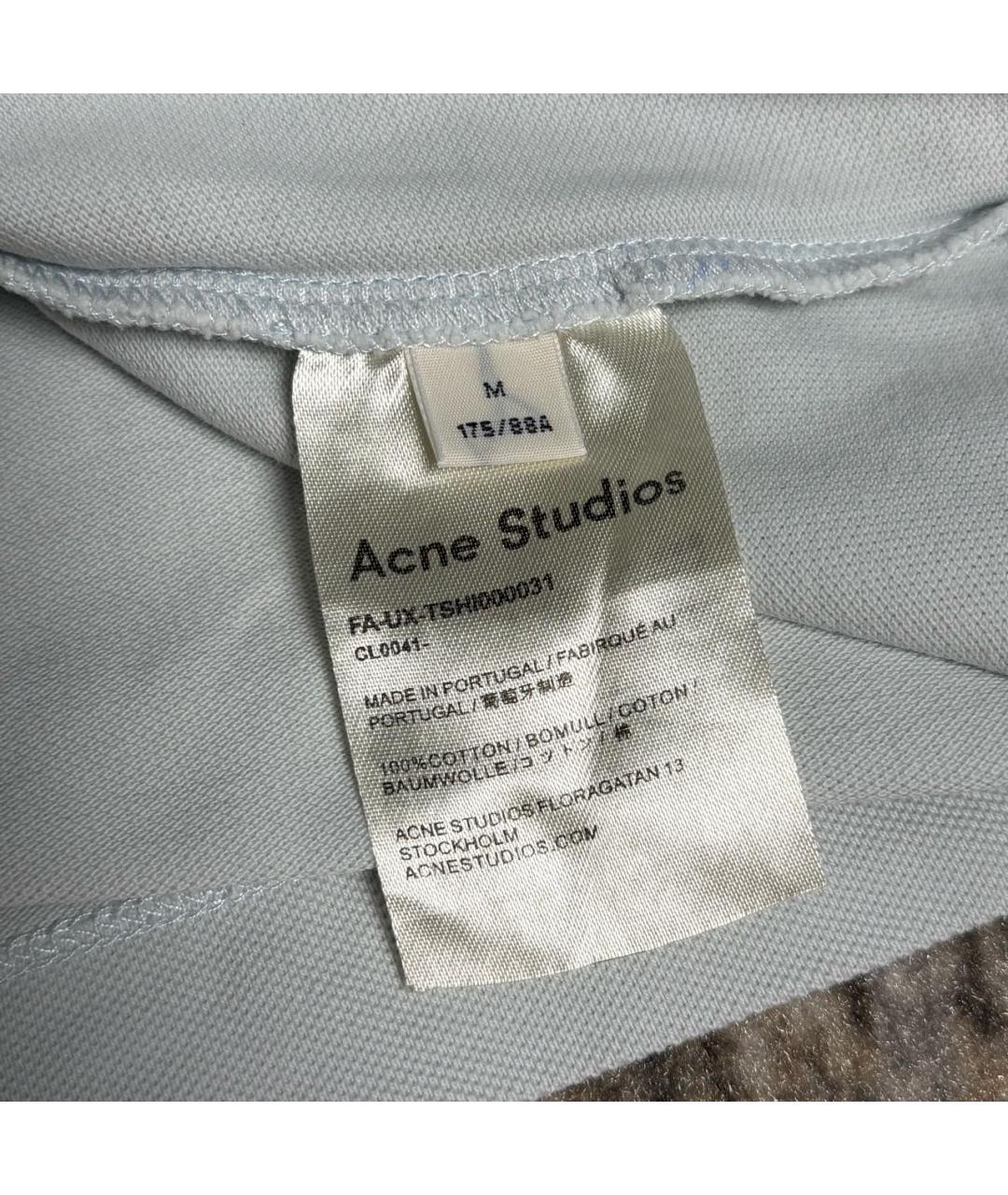 ACNE STUDIOS Голубая хлопковая футболка, фото 5