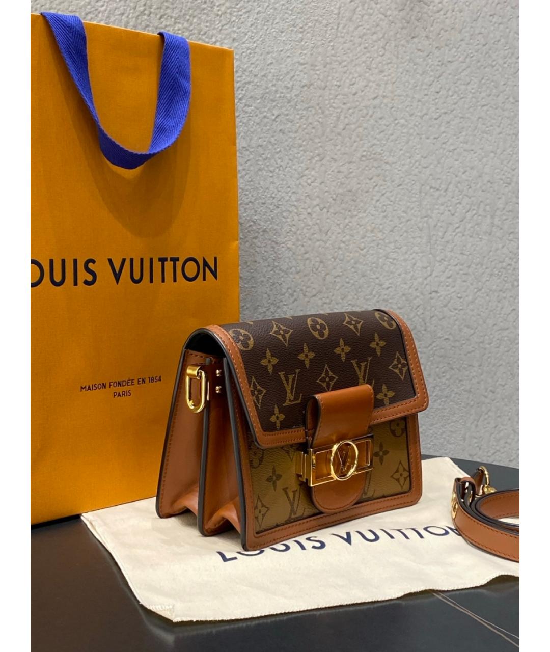 LOUIS VUITTON Коричневая сумка через плечо из искусственной кожи, фото 3