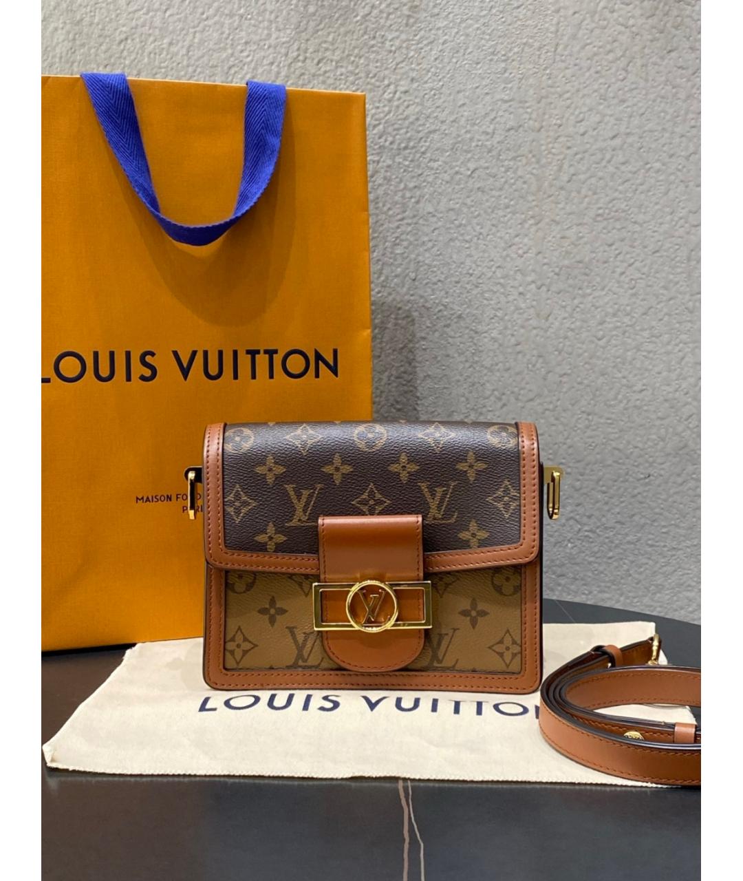 LOUIS VUITTON Коричневая сумка через плечо из искусственной кожи, фото 9