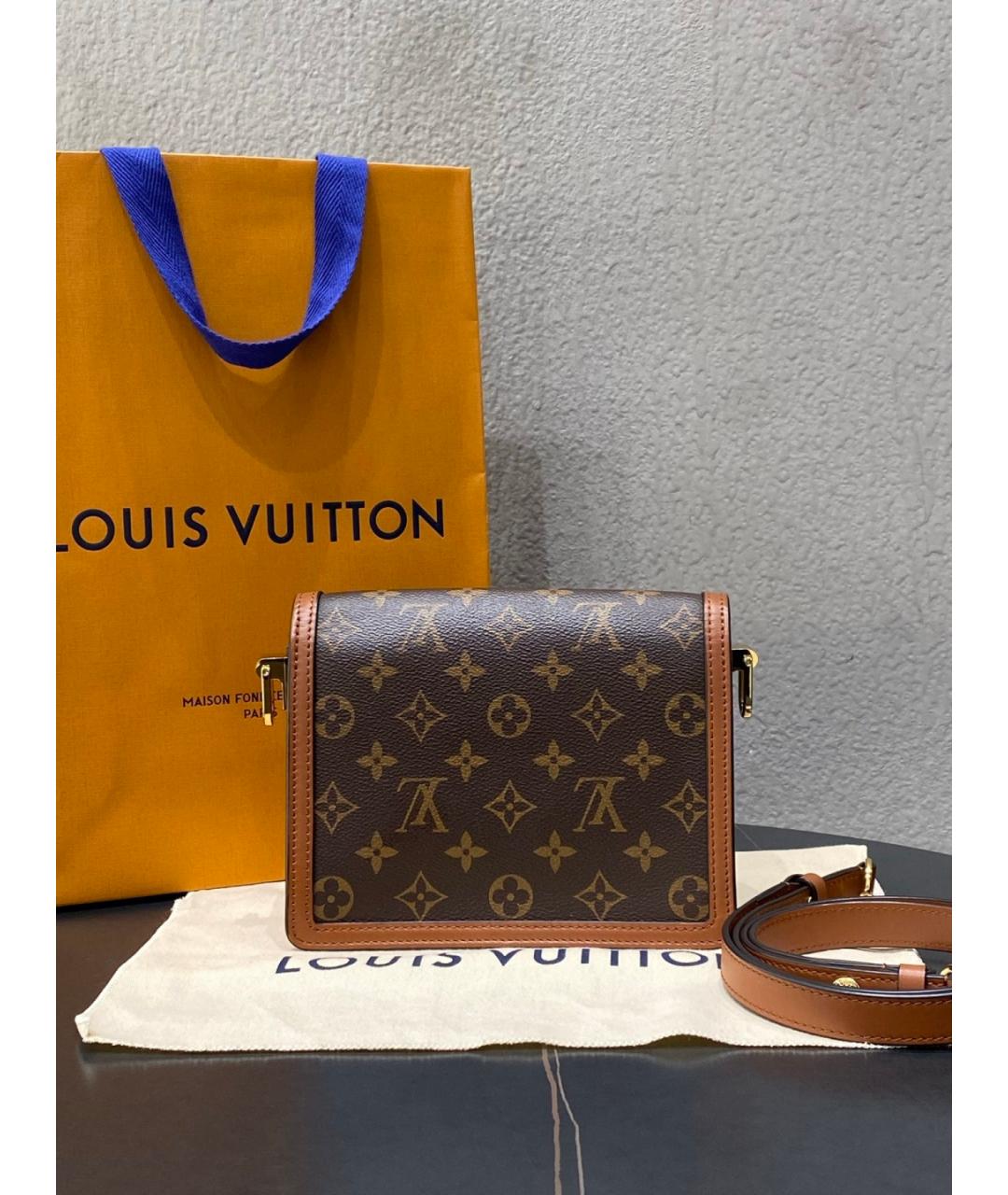 LOUIS VUITTON Коричневая сумка через плечо из искусственной кожи, фото 5