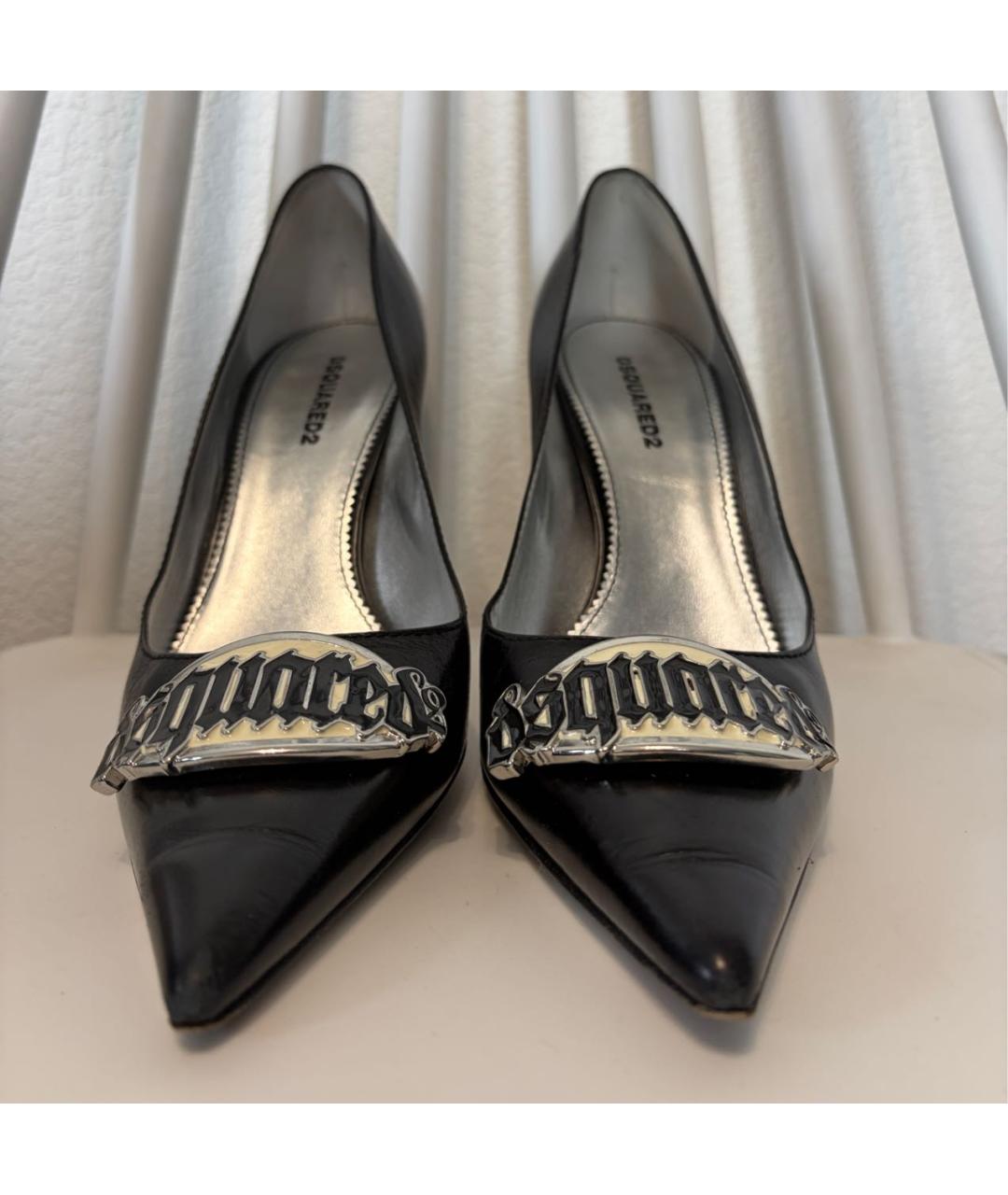 DSQUARED2 Черные кожаные туфли, фото 2