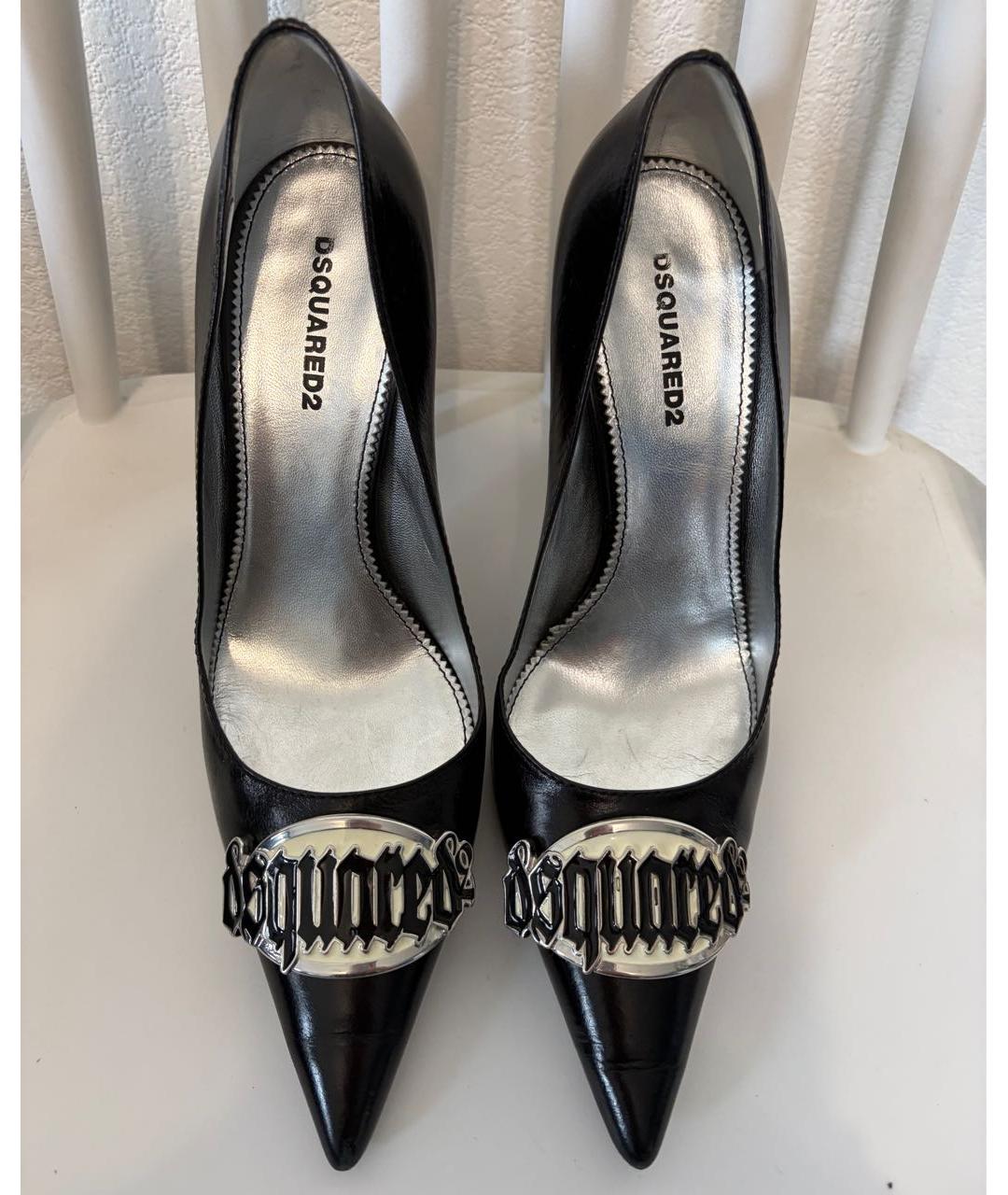 DSQUARED2 Черные кожаные туфли, фото 3
