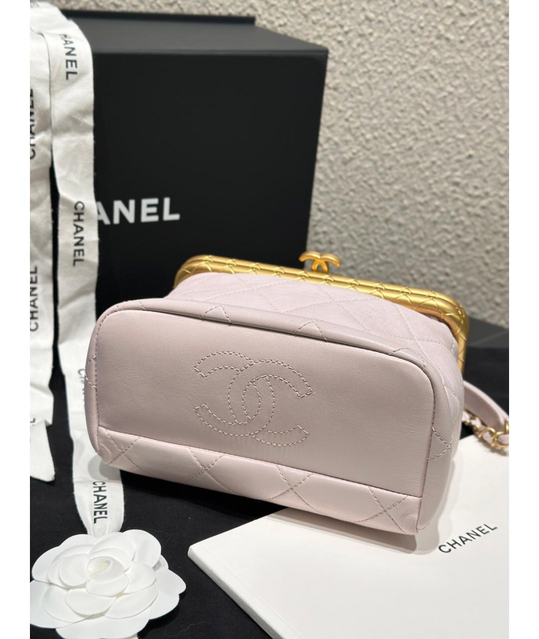 CHANEL Фиолетовая кожаная сумка тоут, фото 5