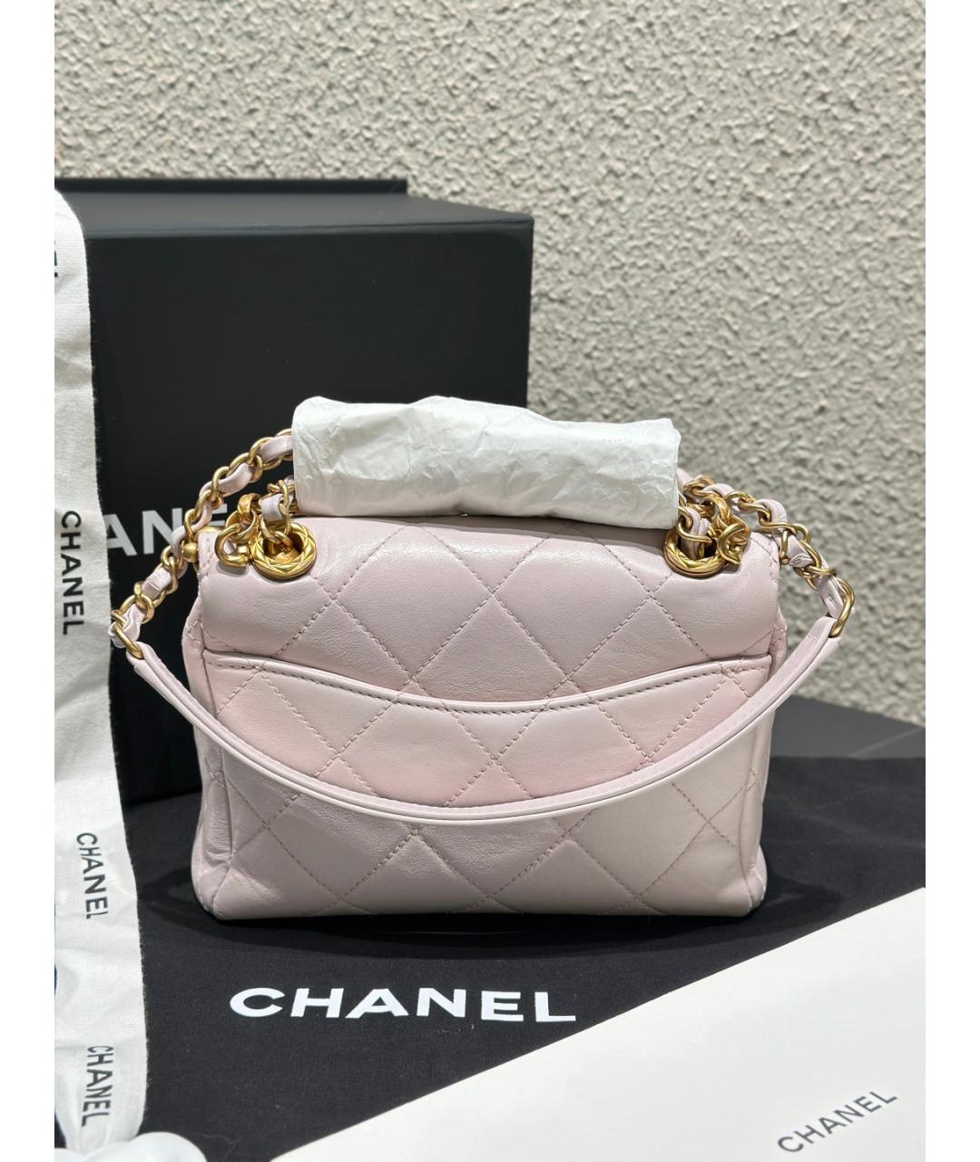 CHANEL Фиолетовая кожаная сумка тоут, фото 6