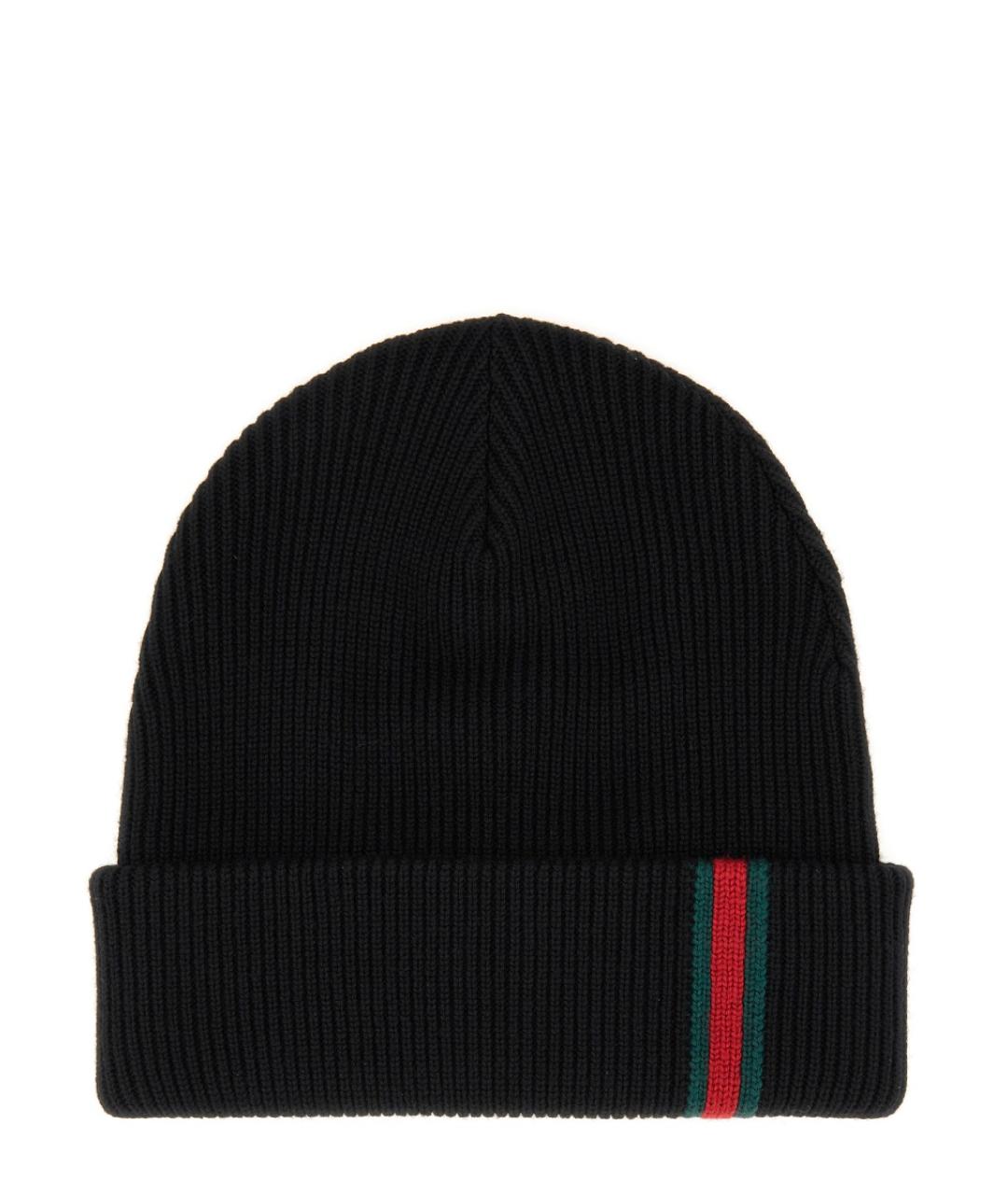 GUCCI Черная шерстяная шапка, фото 1