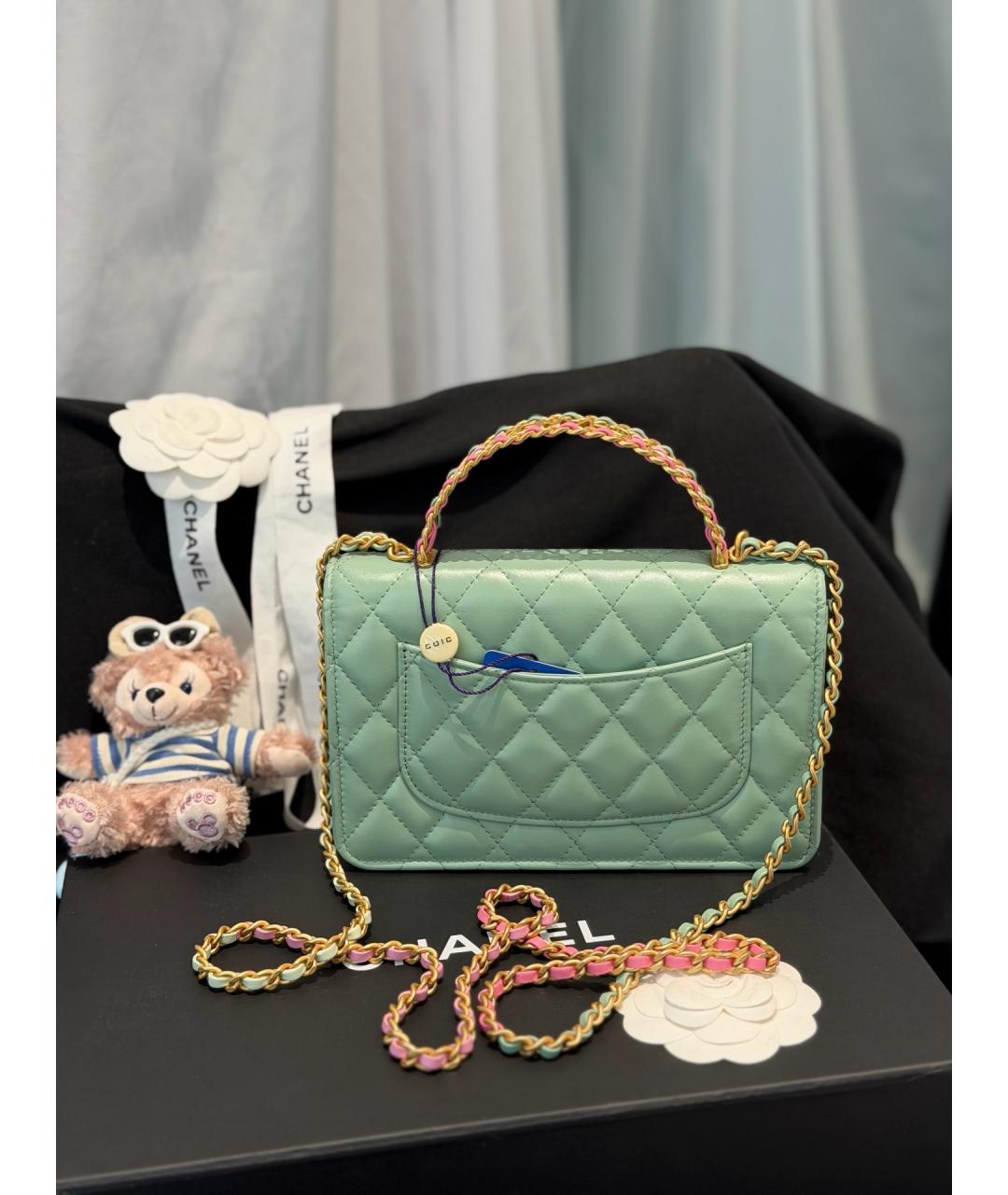 CHANEL Зеленая кожаная сумка через плечо, фото 2