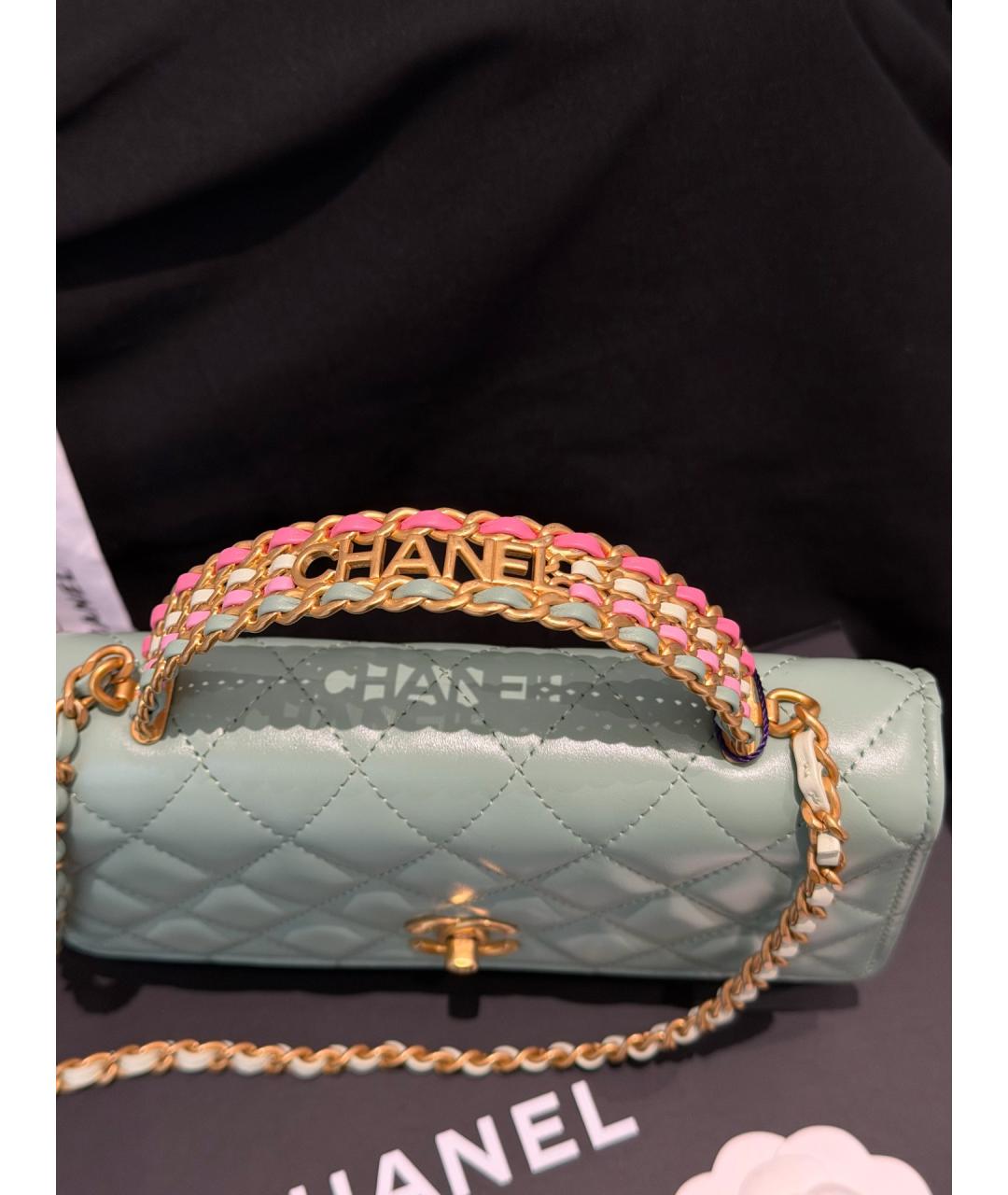 CHANEL Зеленая кожаная сумка через плечо, фото 4