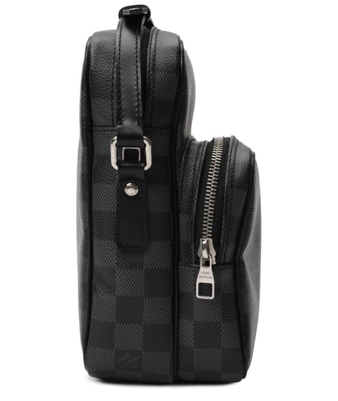 LOUIS VUITTON Черная кожаная сумка на плечо, фото 5