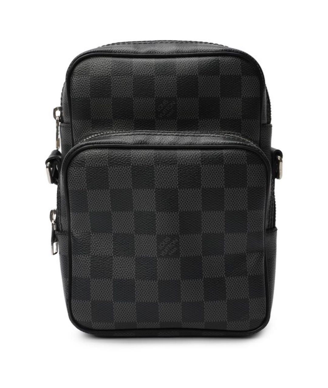 LOUIS VUITTON Черная кожаная сумка на плечо, фото 2