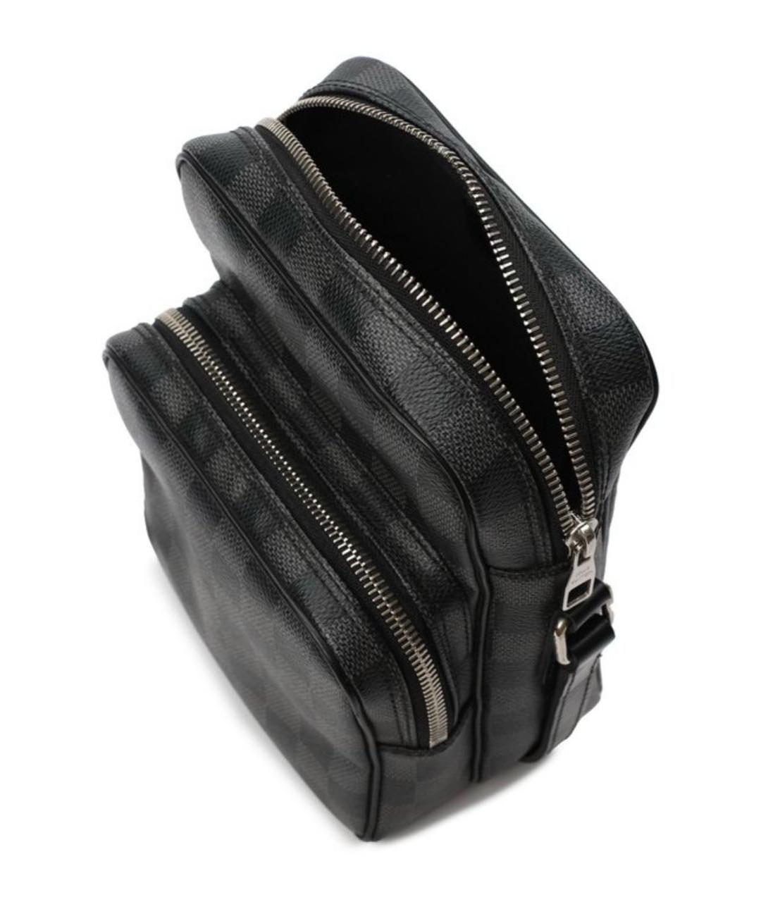 LOUIS VUITTON Черная кожаная сумка на плечо, фото 7