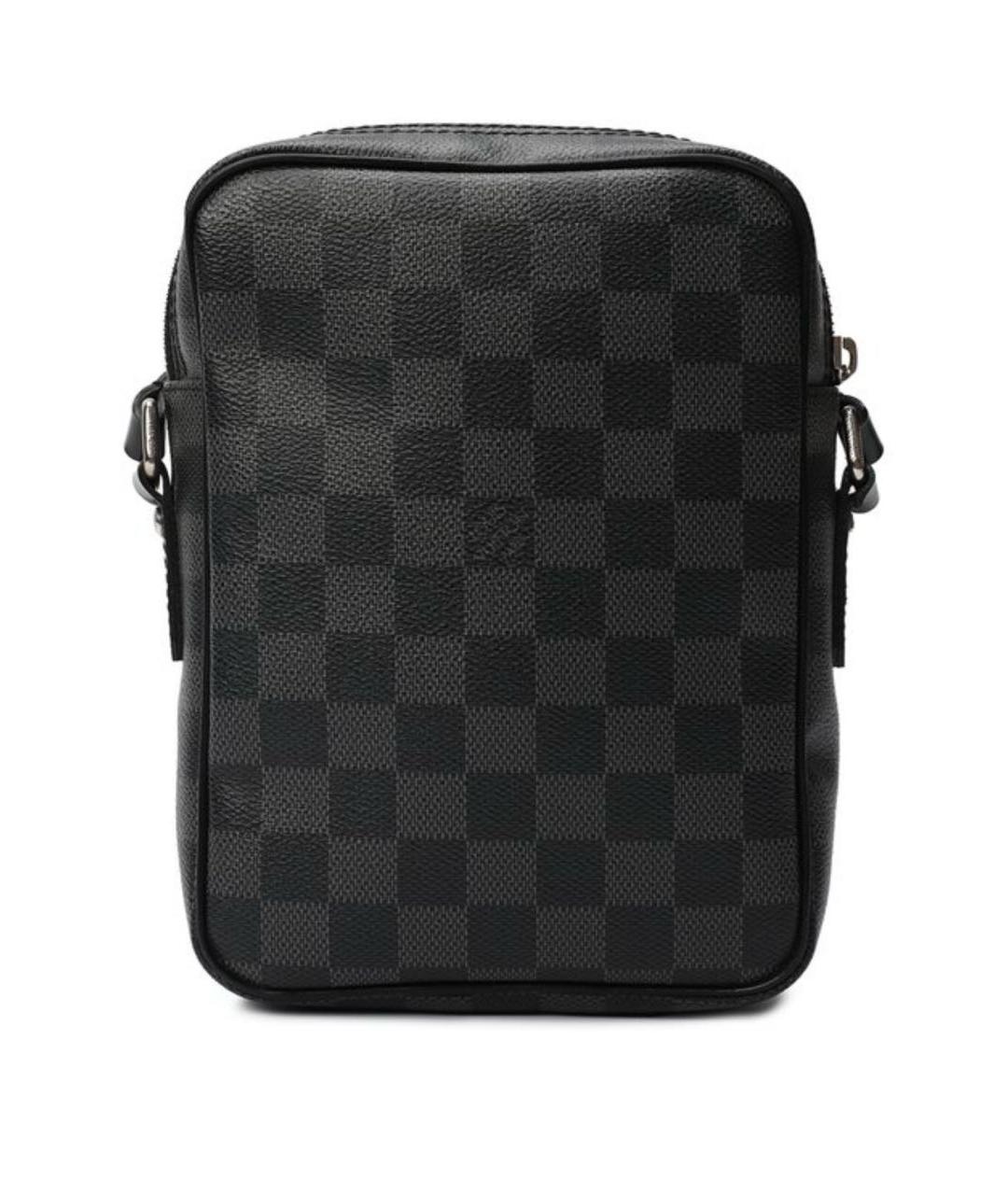 LOUIS VUITTON Черная кожаная сумка на плечо, фото 3