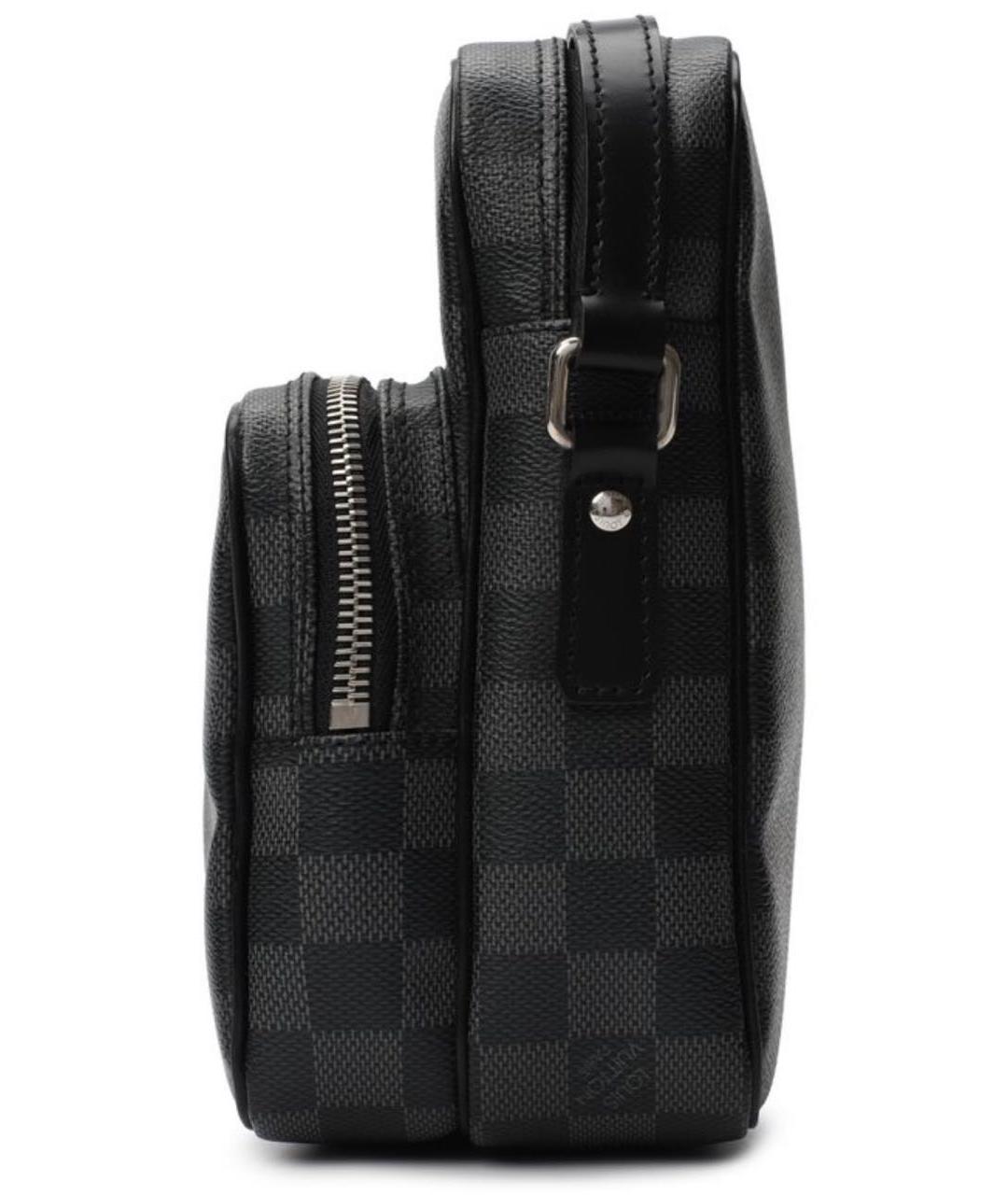 LOUIS VUITTON Черная кожаная сумка на плечо, фото 4