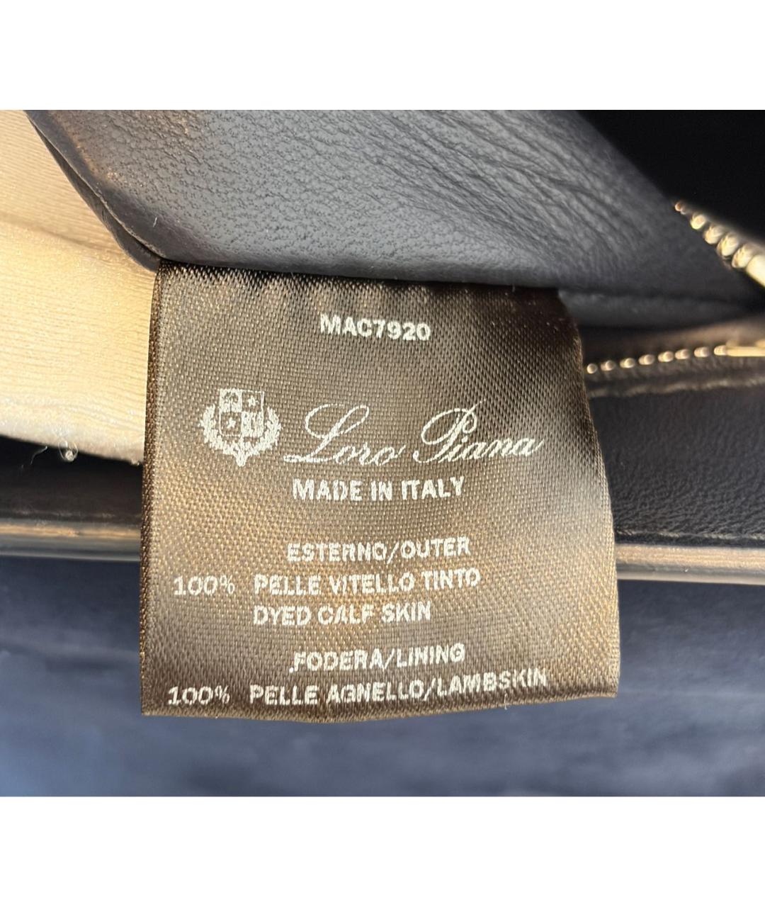 LORO PIANA Темно-синяя кожаная сумка через плечо, фото 5