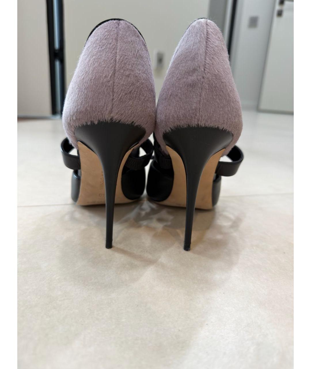 MANOLO BLAHNIK Черные кожаные туфли, фото 4