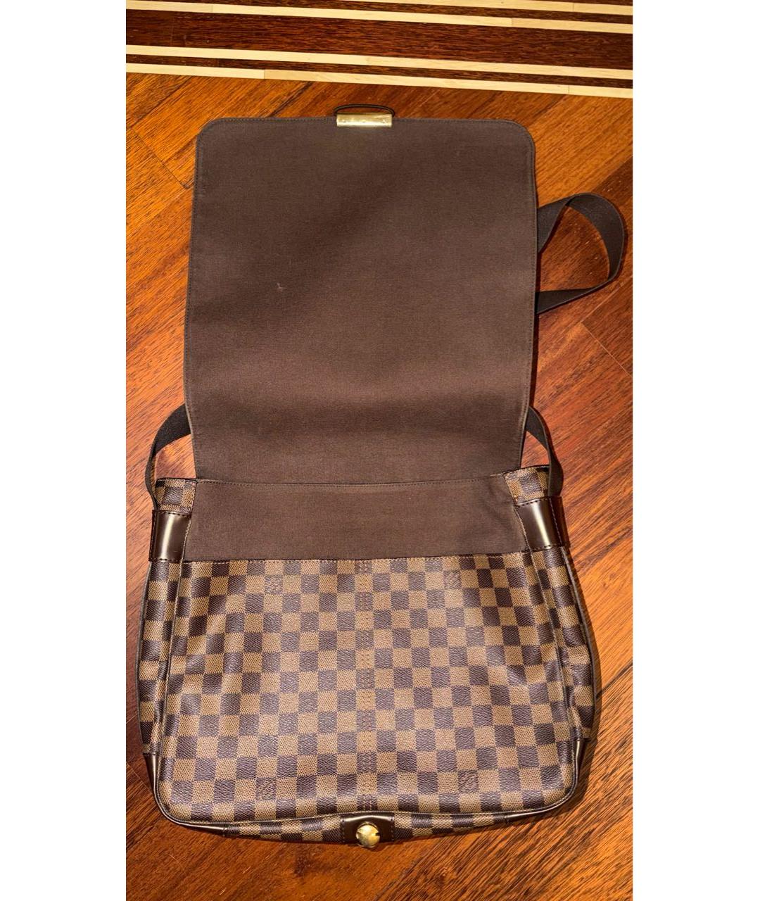 LOUIS VUITTON Коричневая кожаная сумка на плечо, фото 2