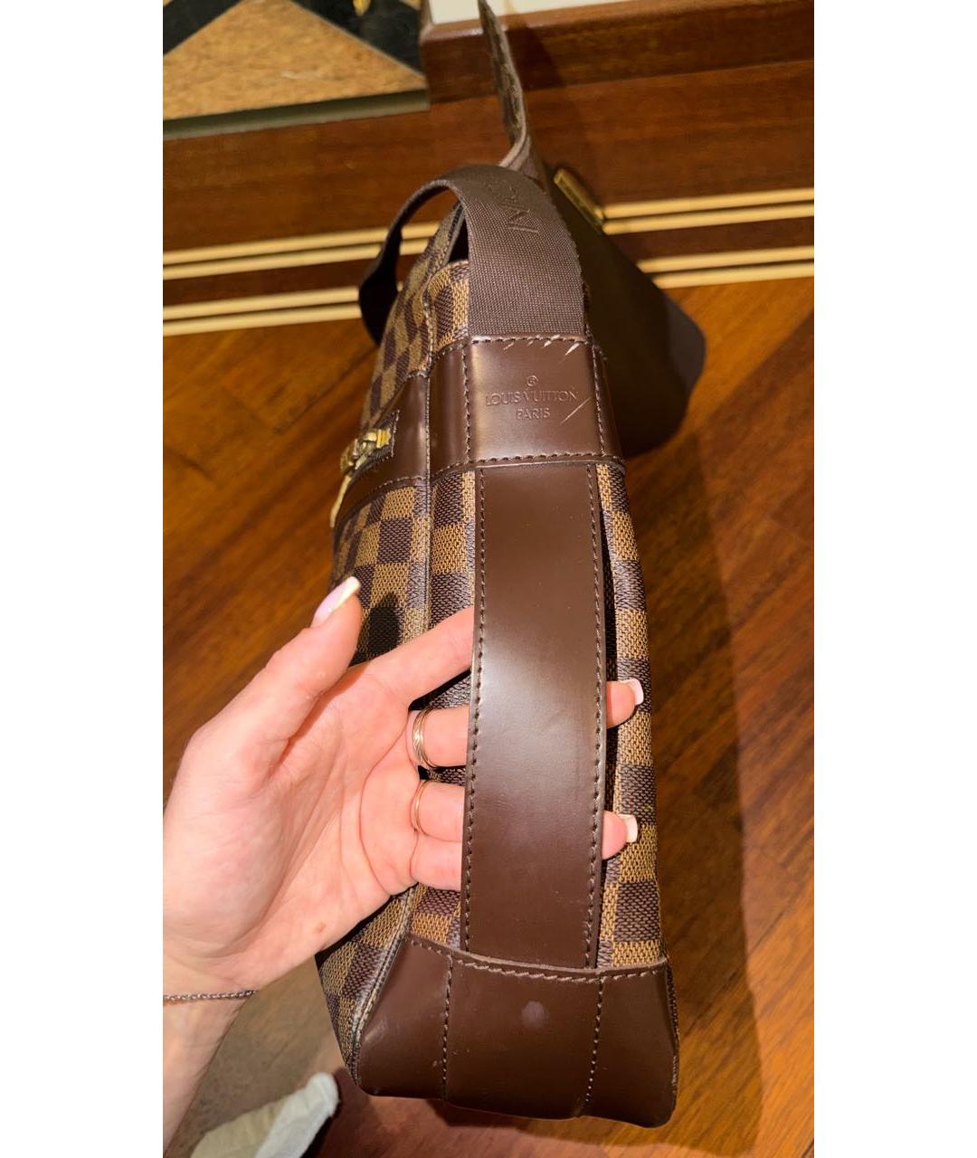 LOUIS VUITTON Коричневая кожаная сумка на плечо, фото 5