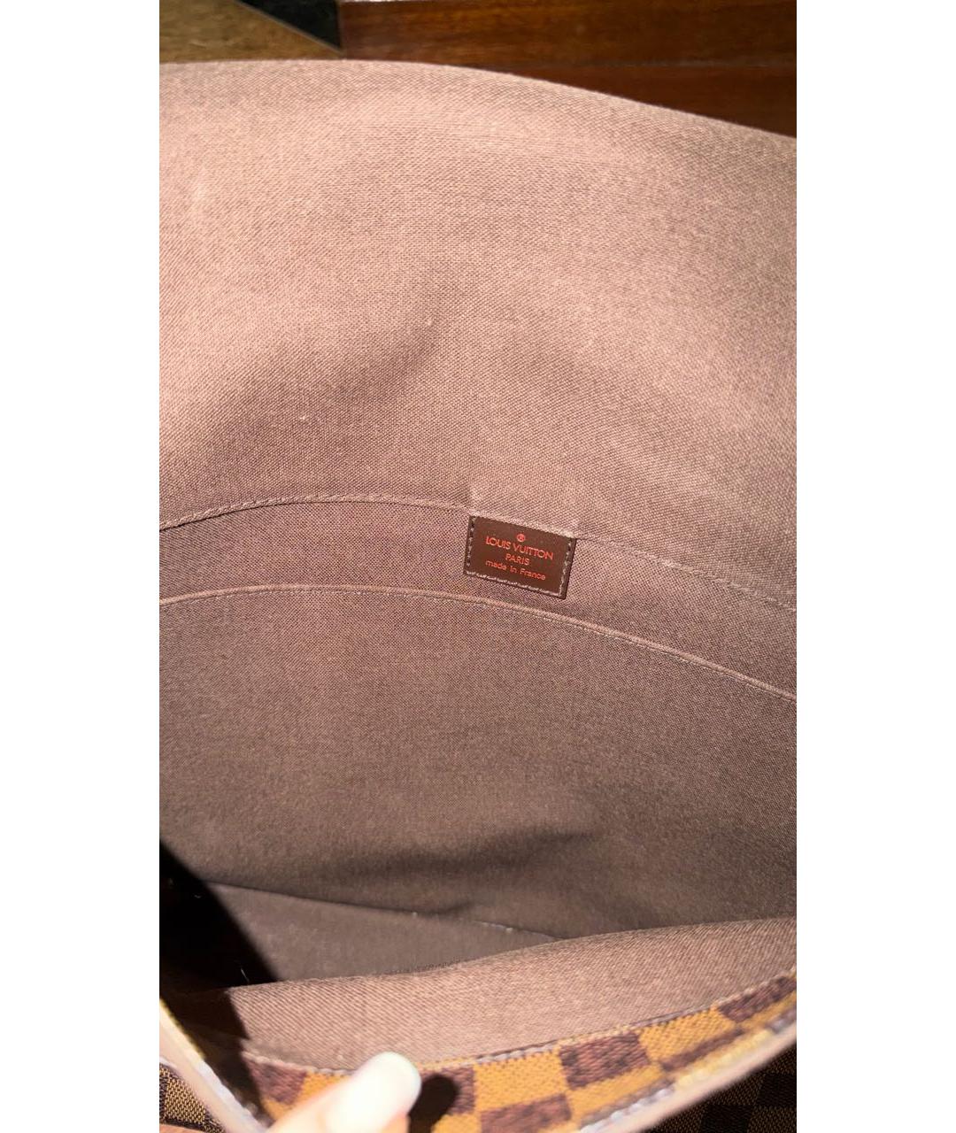 LOUIS VUITTON Коричневая кожаная сумка на плечо, фото 7