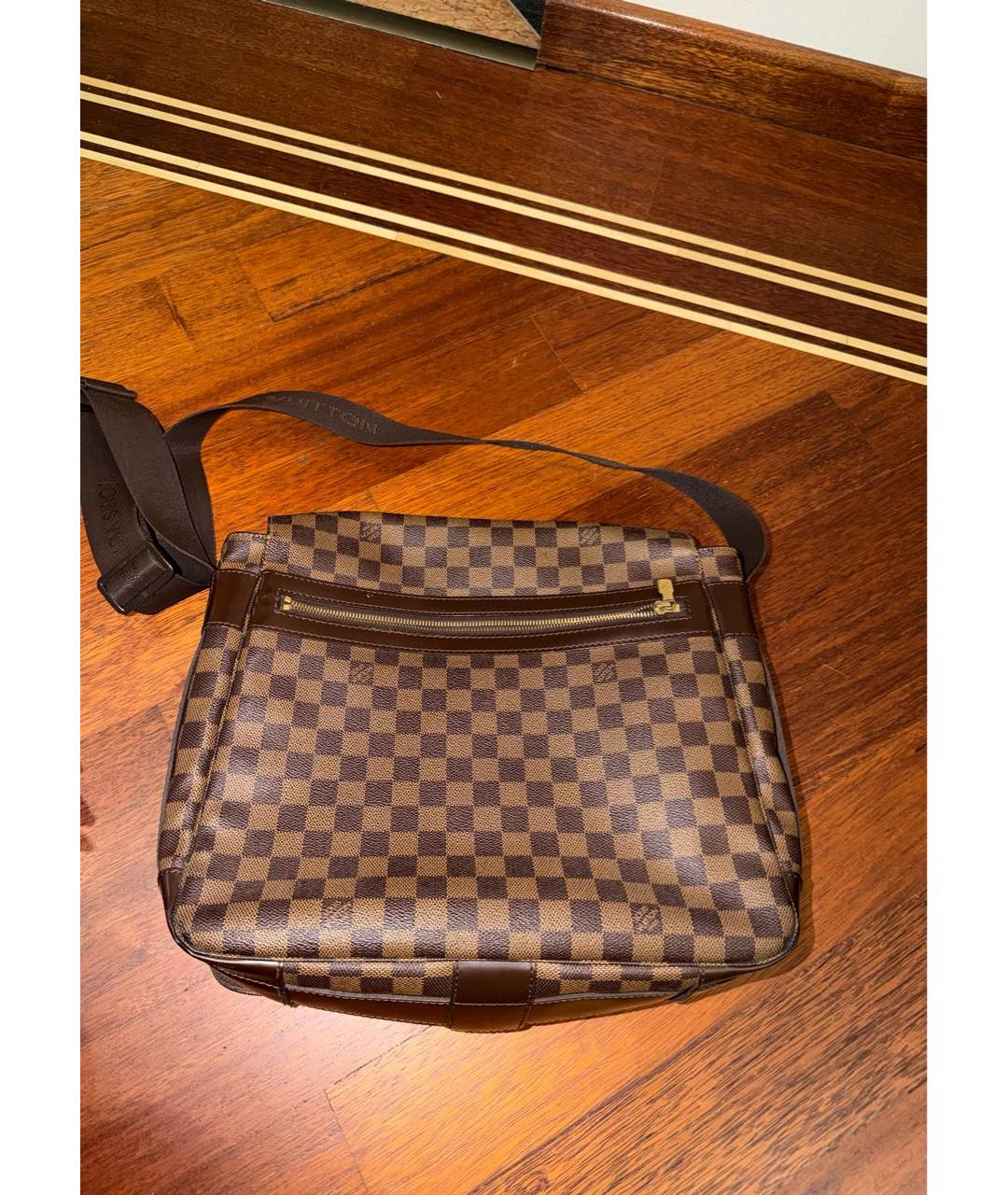 LOUIS VUITTON Коричневая кожаная сумка на плечо, фото 3