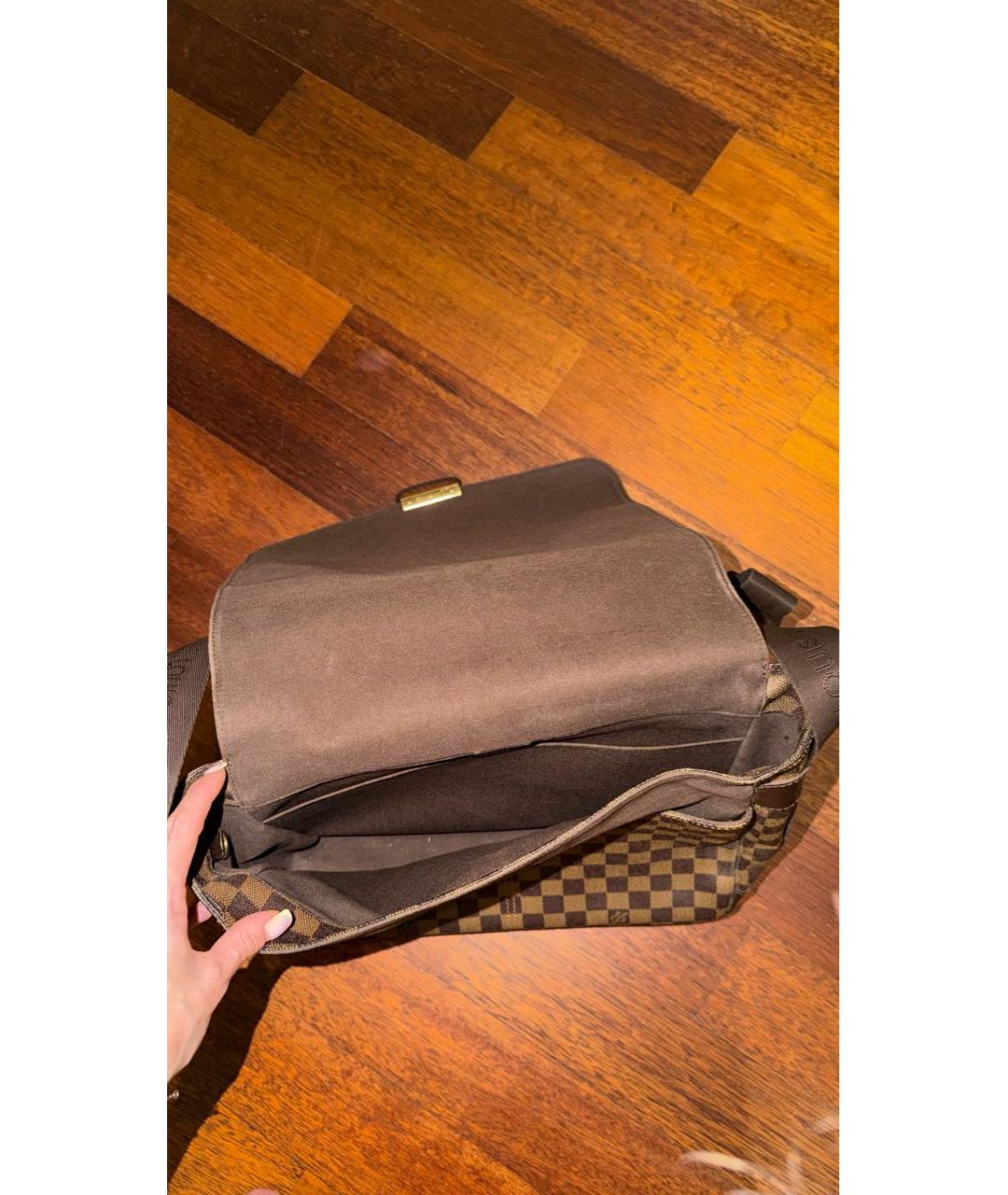 LOUIS VUITTON Коричневая кожаная сумка на плечо, фото 4