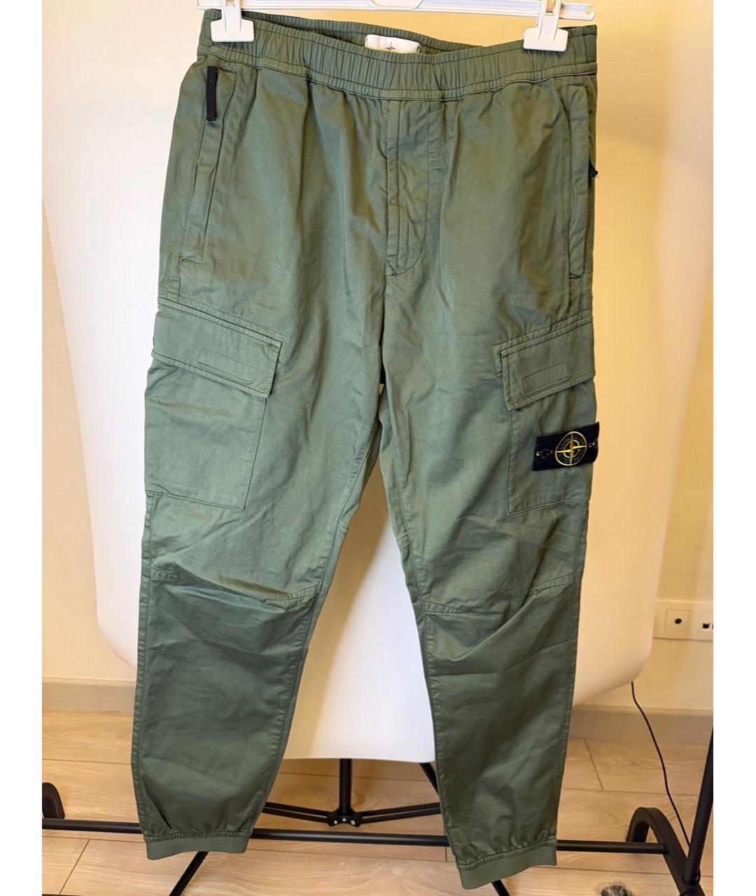 STONE ISLAND Зеленые классические брюки, фото 3