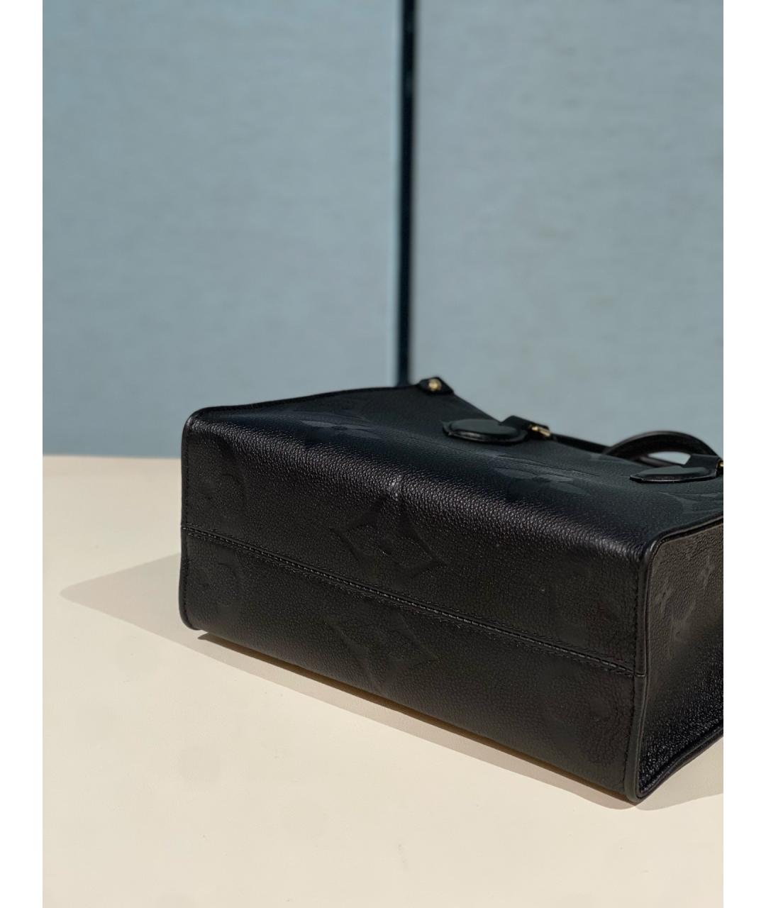 LOUIS VUITTON Черная кожаная сумка тоут, фото 4