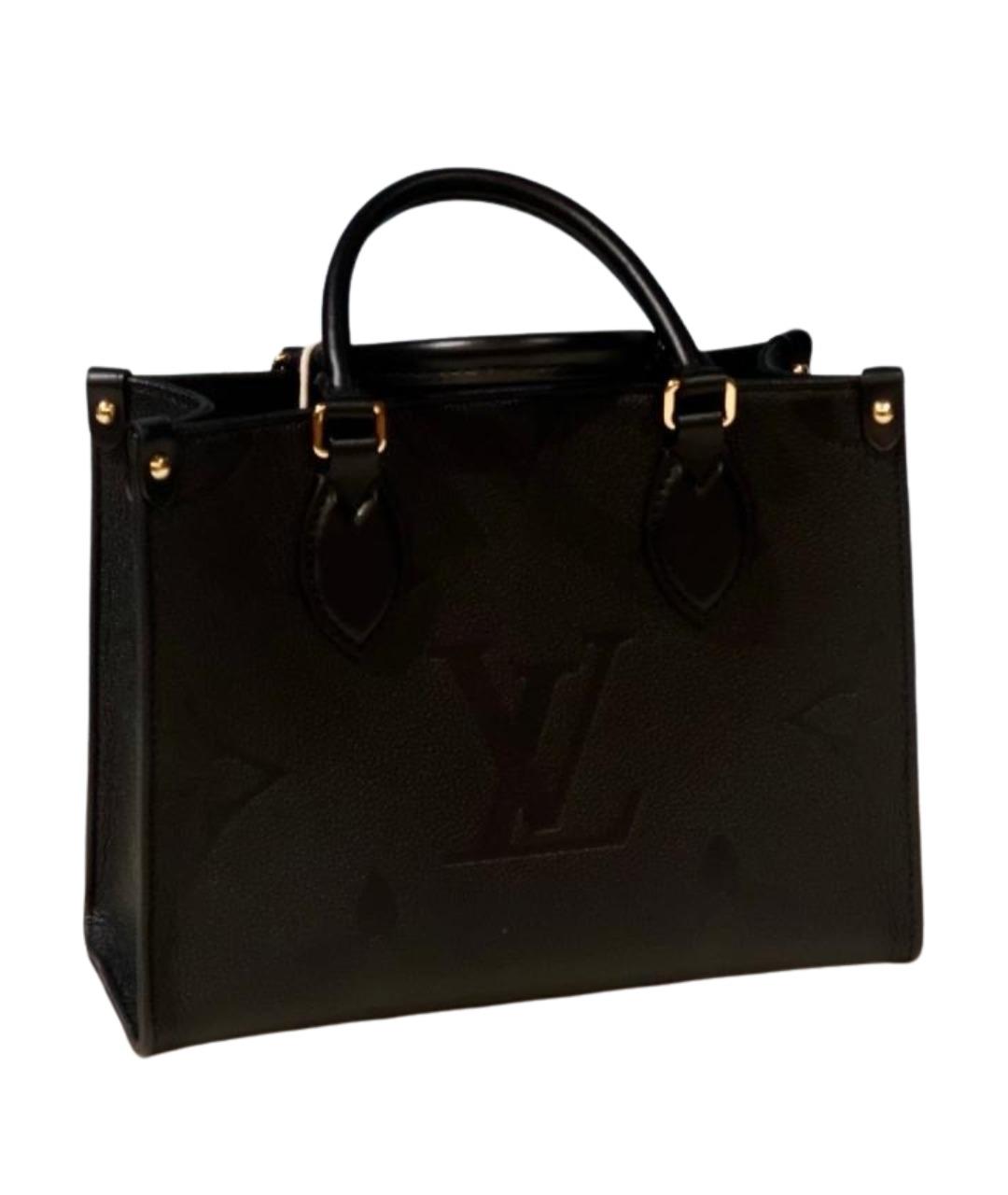 LOUIS VUITTON Черная кожаная сумка тоут, фото 1