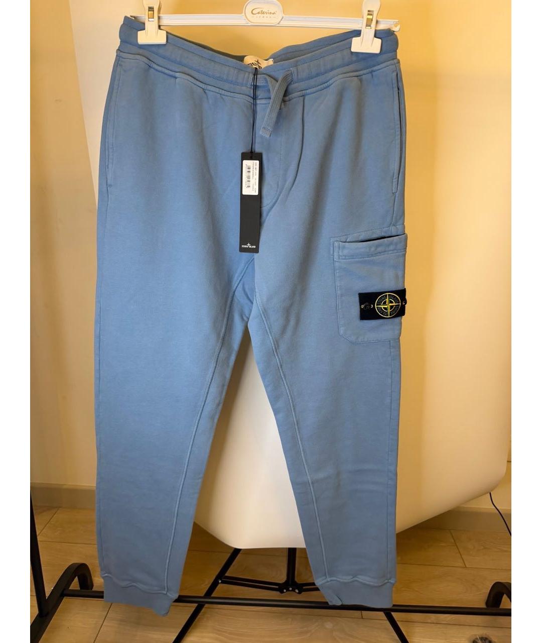 STONE ISLAND Синие хлопковые повседневные брюки, фото 3