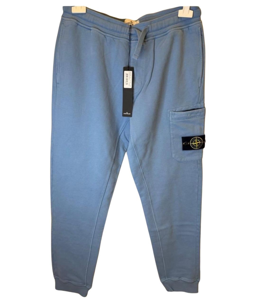 STONE ISLAND Синие хлопковые повседневные брюки, фото 1