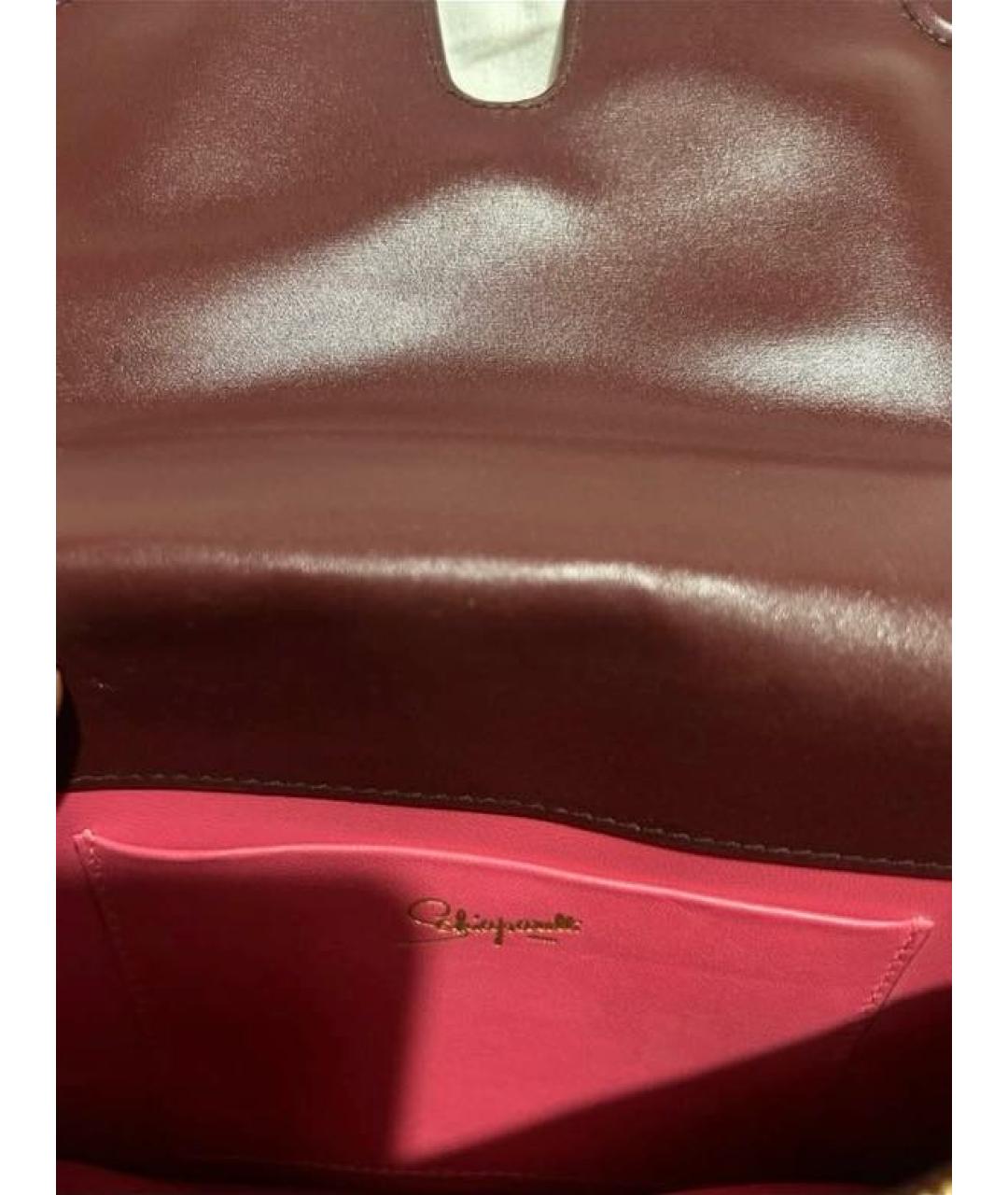 SCHIAPARELLI Бордовая кожаная сумка через плечо, фото 4