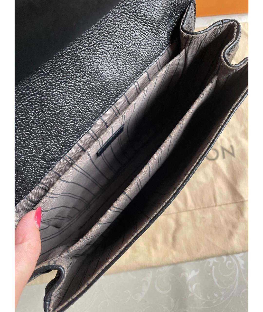 LOUIS VUITTON Черная кожаная сумка через плечо, фото 6