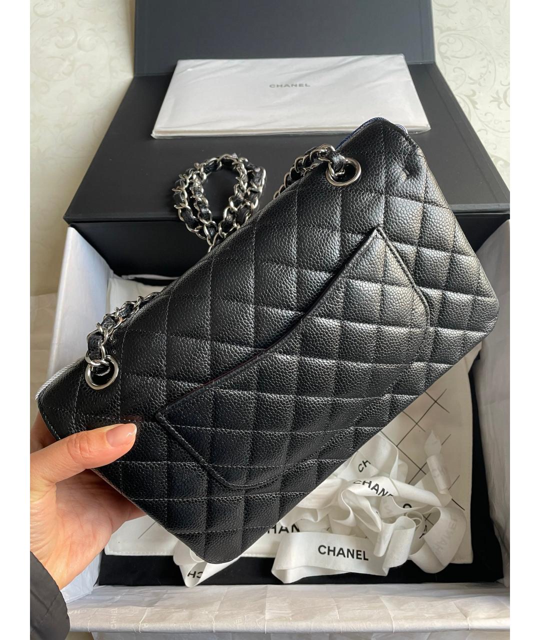 CHANEL Черная кожаная сумка через плечо, фото 3