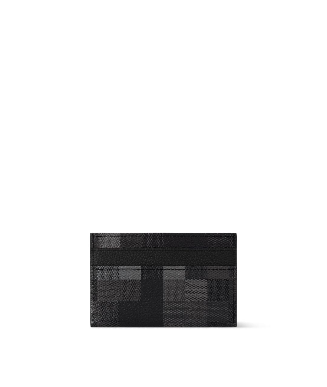 LOUIS VUITTON Черный кожаный кардхолдер, фото 3
