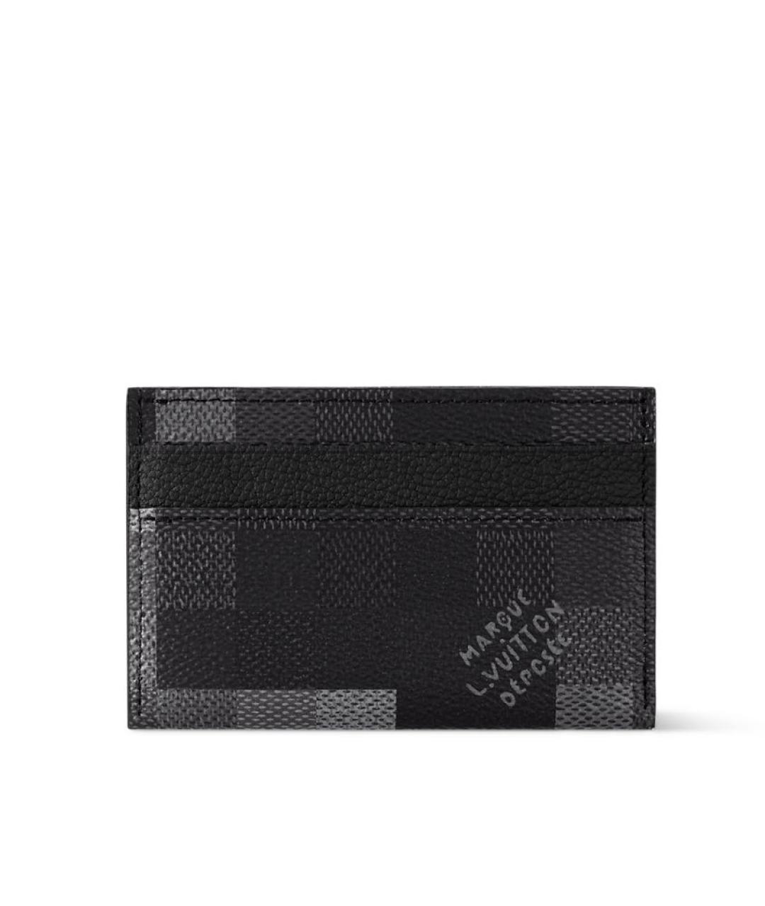 LOUIS VUITTON Черный кожаный кардхолдер, фото 1