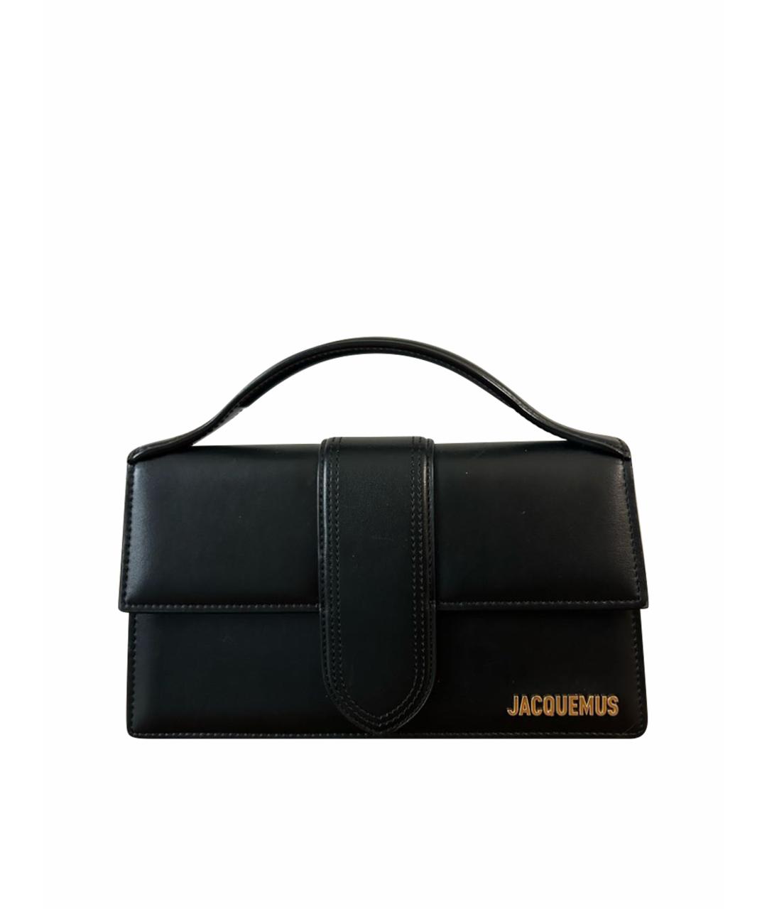 JACQUEMUS Черная кожаная сумка через плечо, фото 1