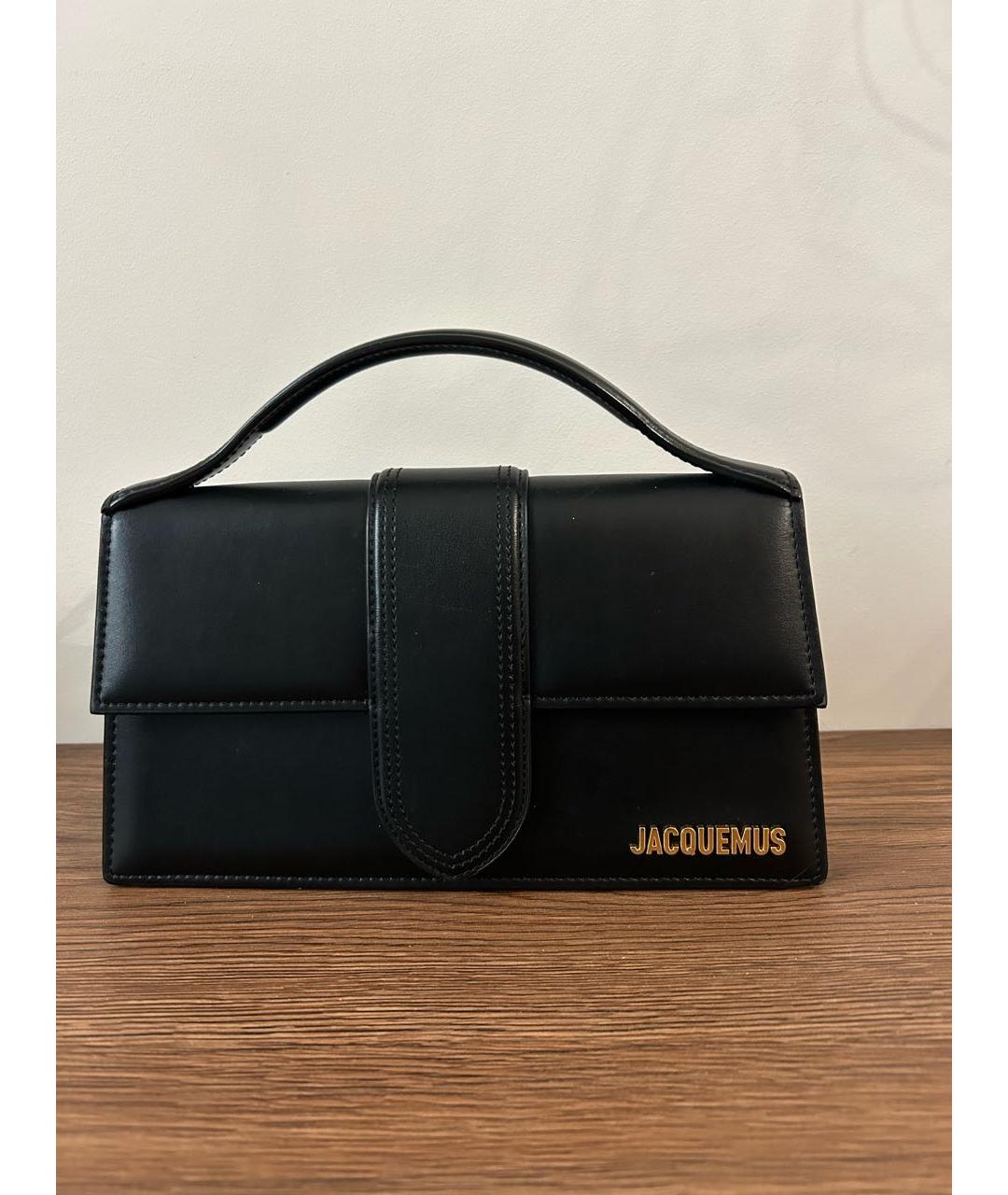 JACQUEMUS Черная кожаная сумка через плечо, фото 9