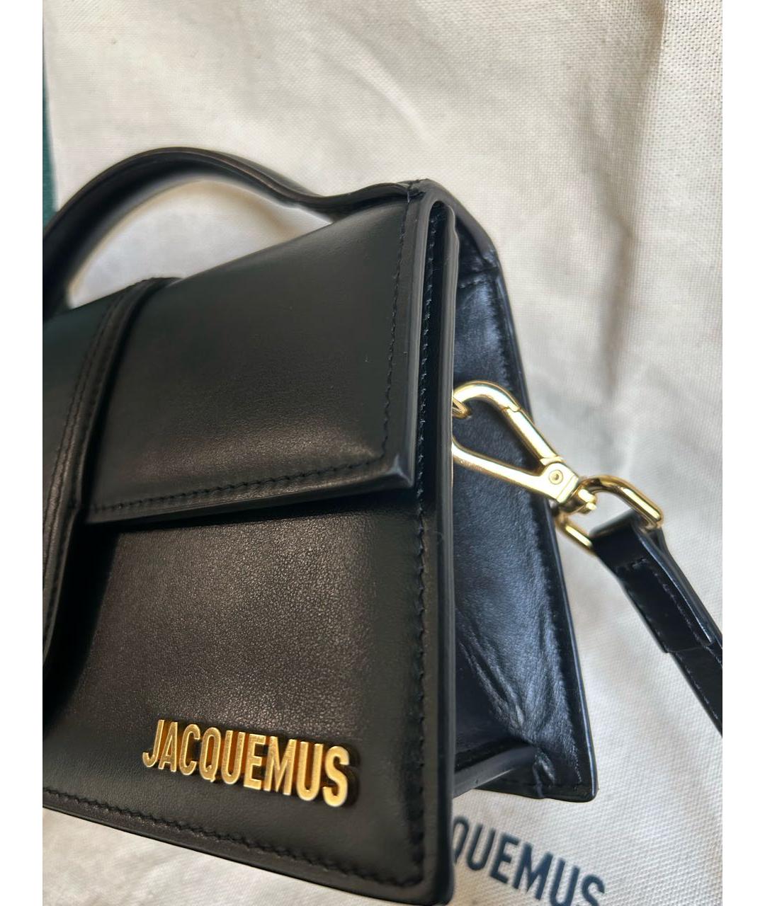 JACQUEMUS Черная кожаная сумка через плечо, фото 6
