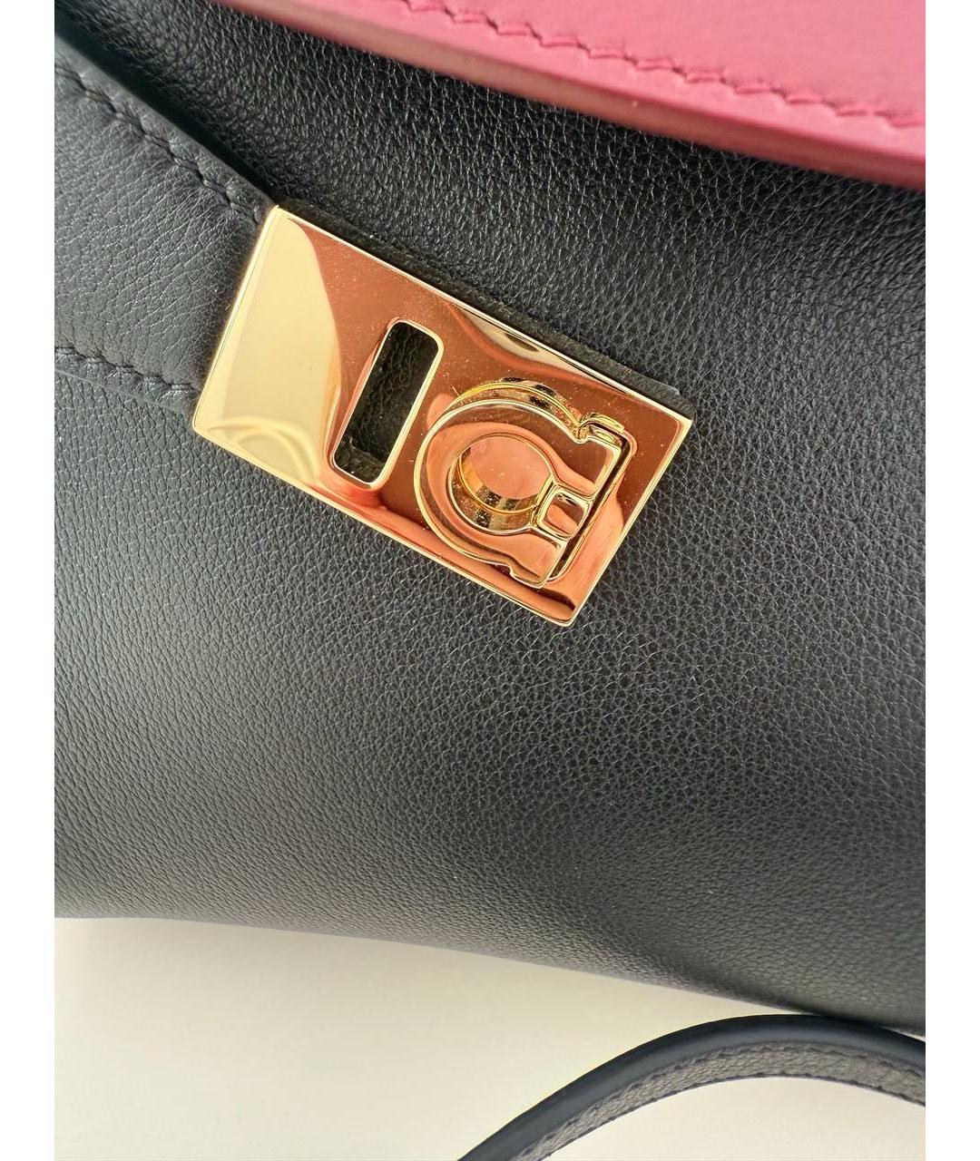 FERRAGAMO Черная кожаная сумка с короткими ручками, фото 7