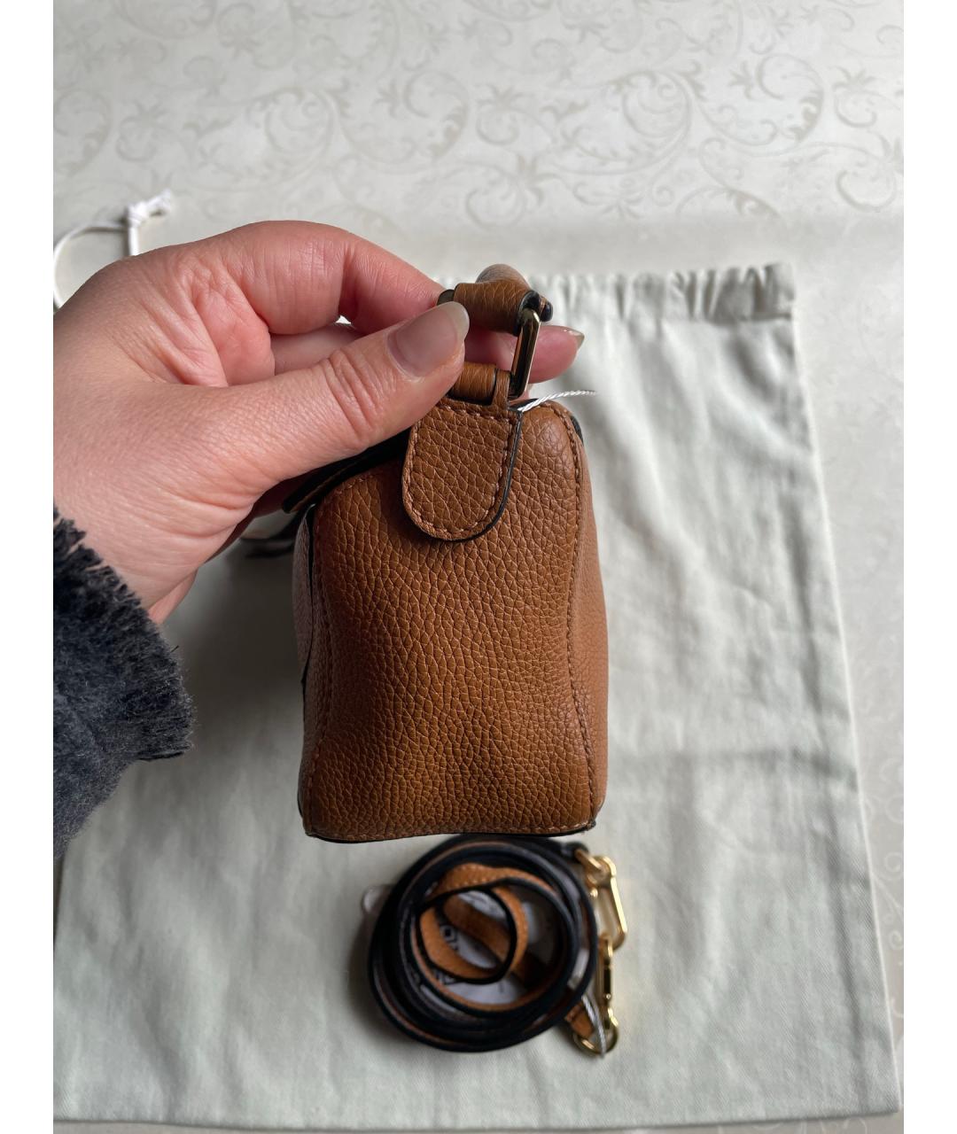 LOEWE Коричневая кожаная сумка тоут, фото 4