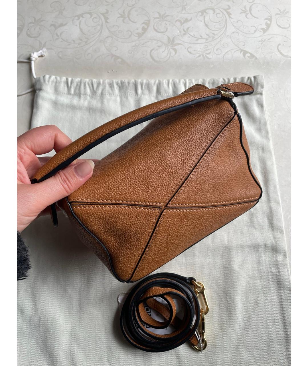 LOEWE Коричневая кожаная сумка тоут, фото 3