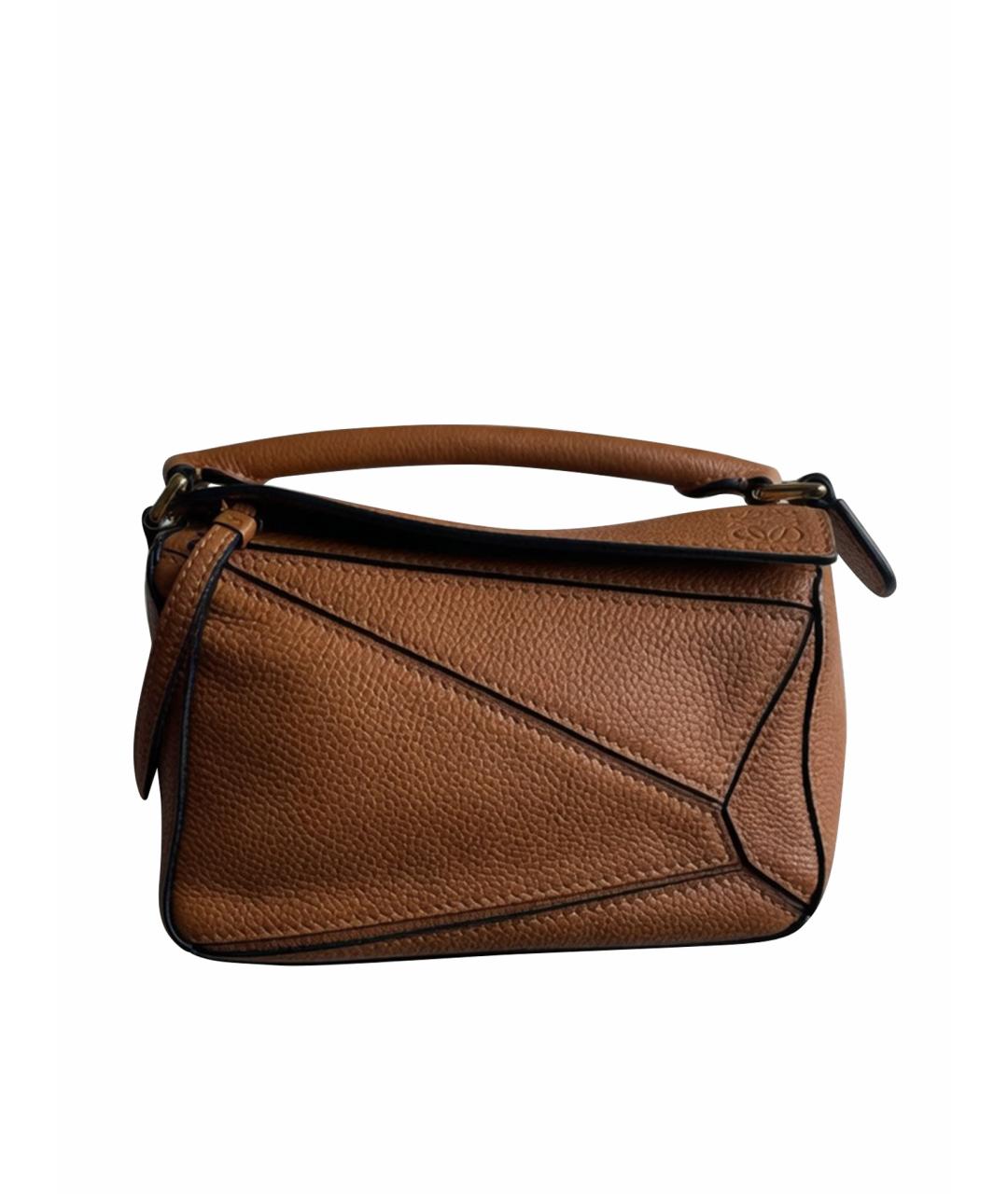 LOEWE Коричневая кожаная сумка тоут, фото 1