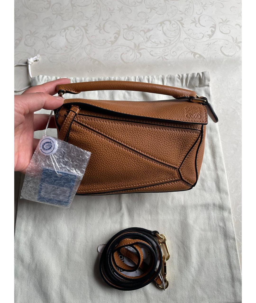LOEWE Коричневая кожаная сумка тоут, фото 7