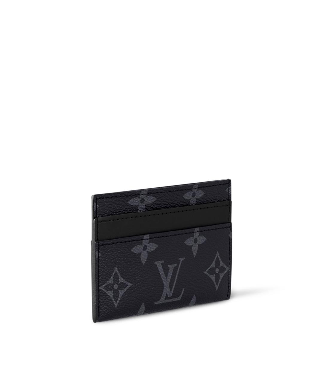 LOUIS VUITTON Черный кожаный кардхолдер, фото 2