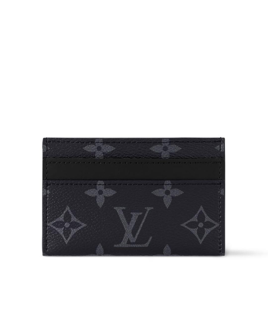 LOUIS VUITTON Черный кожаный кардхолдер, фото 1